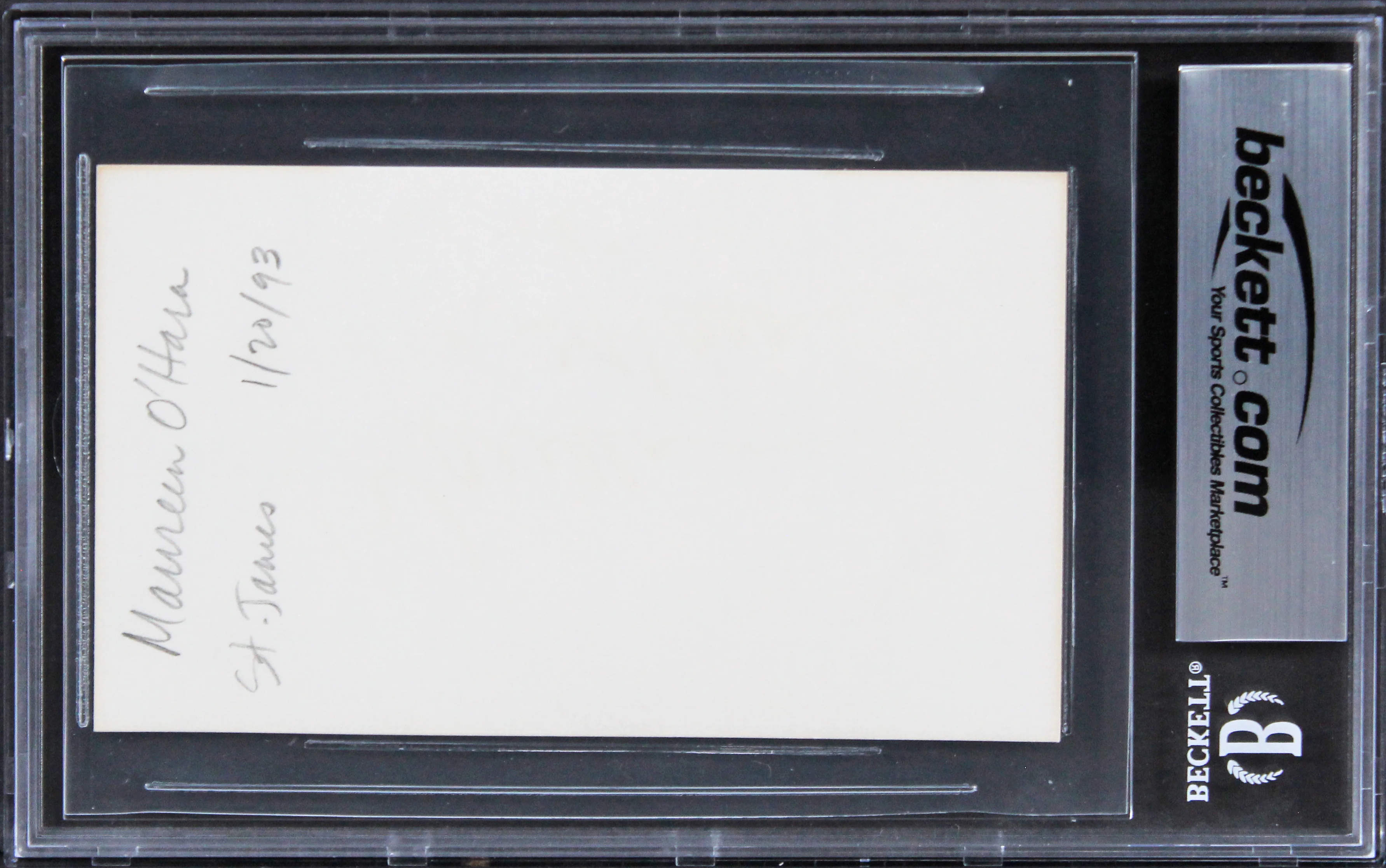 Maureen O'Hara The Quiet Man Authentic Signed 3x5 Index Card BAS Slabbed 6 - Image 3