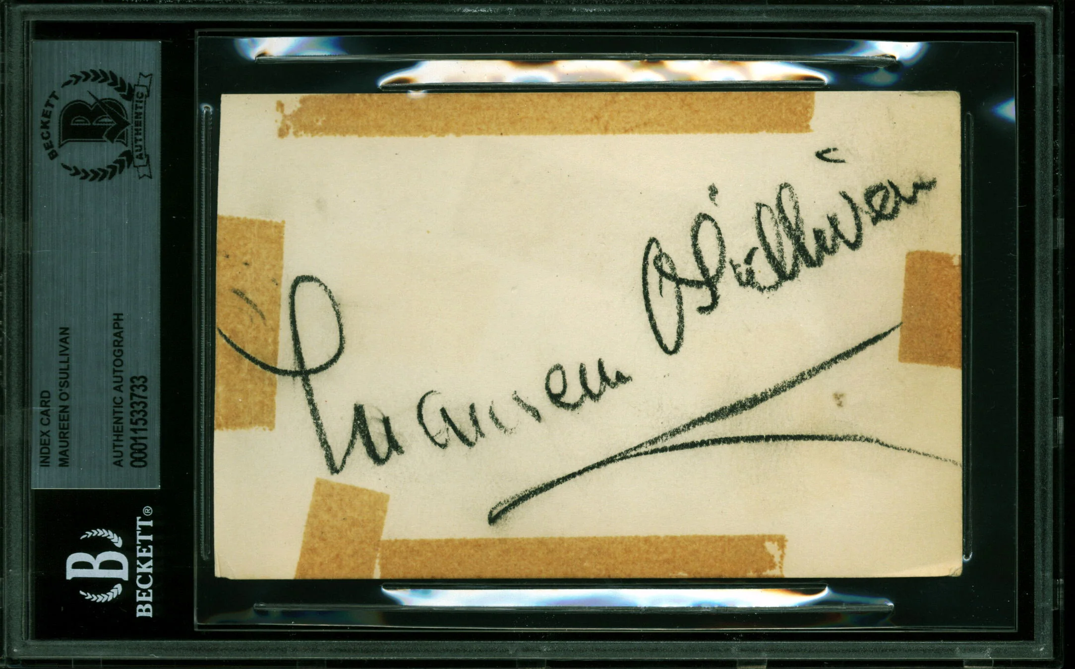 Maureen O'Sullivan Tarzan Authentic Signed 3.25x5 Index Card BAS Slabbed - Image 2