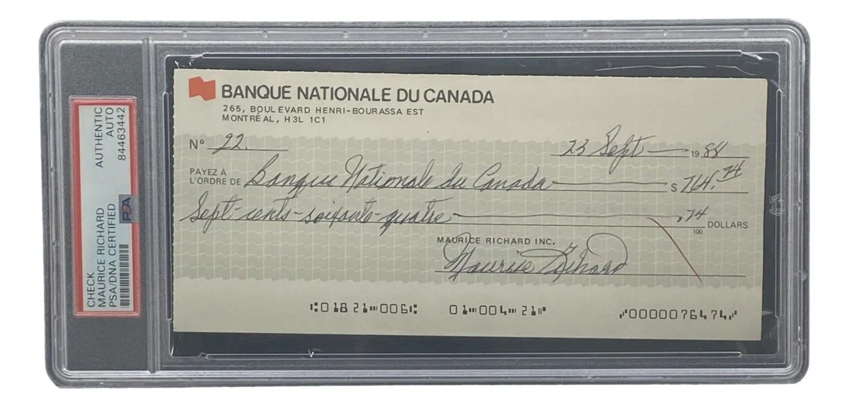 Maurice Richard Signed Montreal Canadiens Bank Check #22 PSA/DNA - Image 4