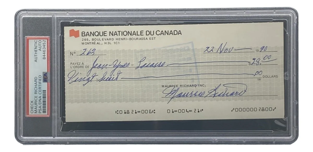 Maurice Richard Signed Montreal Canadiens Bank Check #263 PSA/DNA - Image 3