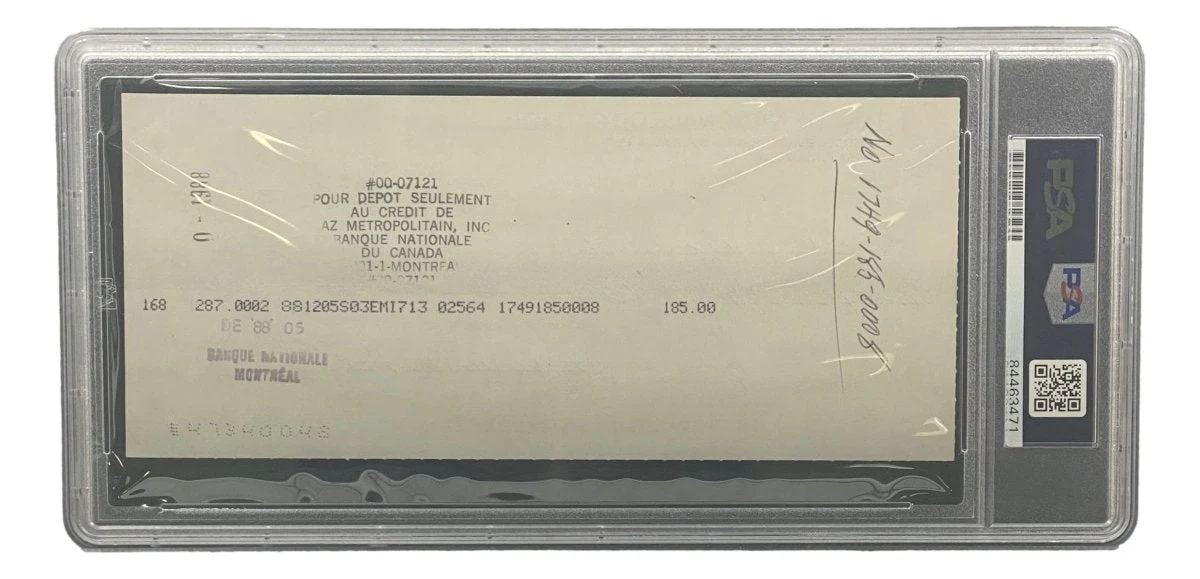 Maurice Richard Signed Montreal Canadiens Bank Check #27 PSA/DNA - Image 2