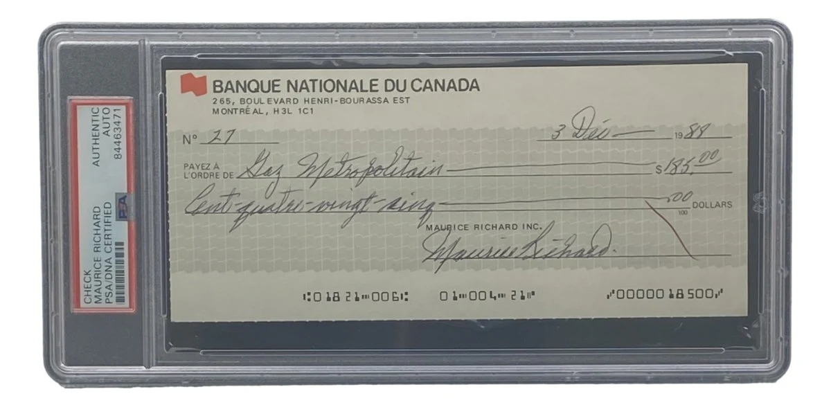 Maurice Richard Signed Montreal Canadiens Bank Check #27 PSA/DNA - Image 4