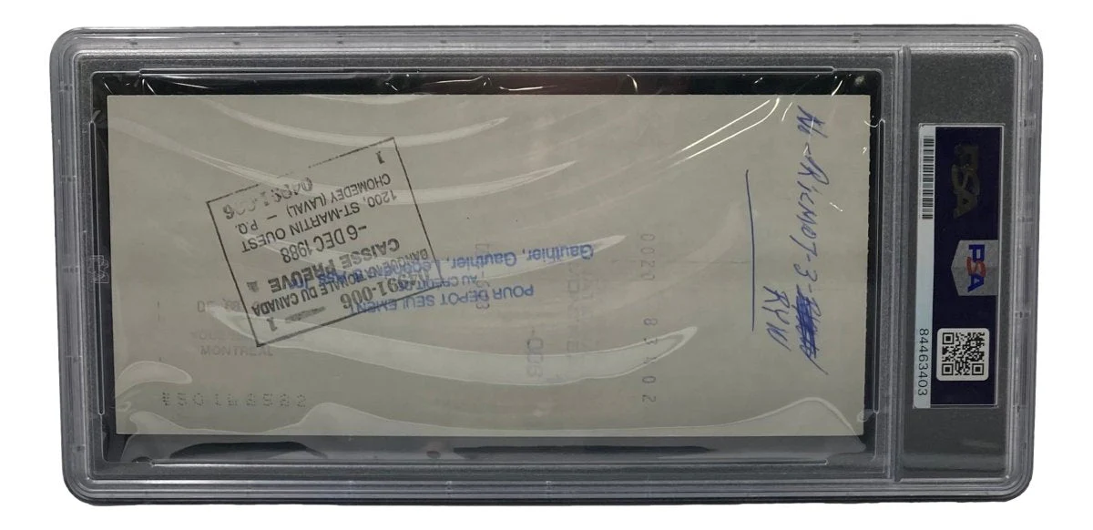 Maurice Richard Signed Montreal Canadiens Personal Bank Check #31 PSA/DNA - Image 2