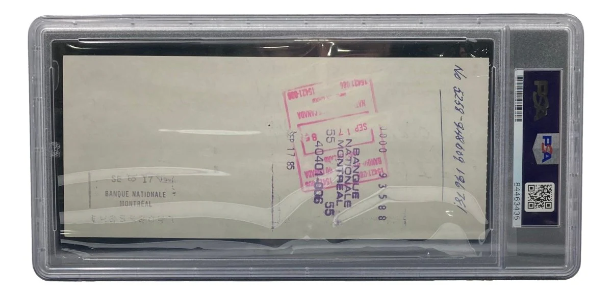 Maurice Richard Signed Montreal Canadiens Bank Check #346 PSA/DNA - Image 2