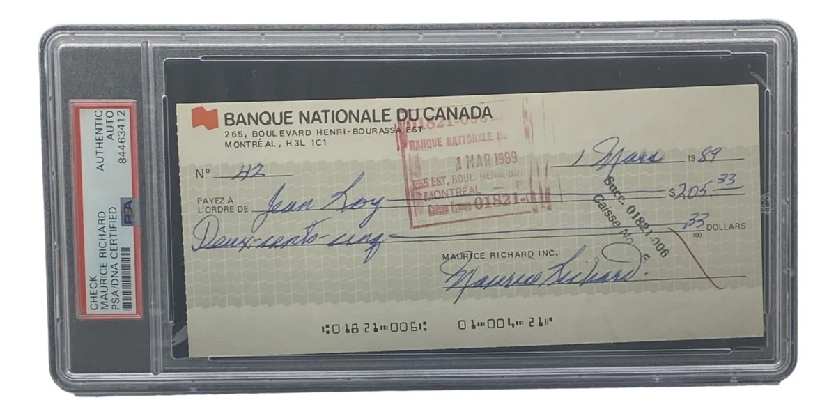 Maurice Richard Signed Montreal Canadiens Bank Check #42 PSA/DNA - Image 4