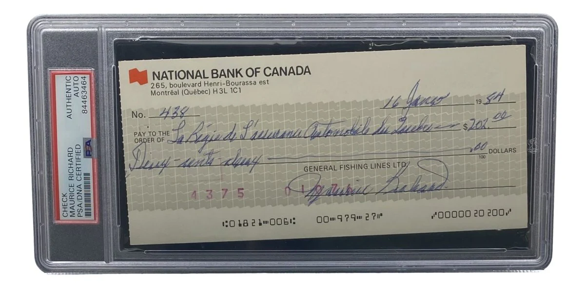 Maurice Richard Signed Montreal Canadiens Bank Check #438 PSA/DNA - Image 4
