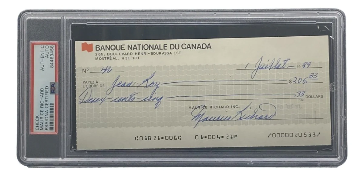 Maurice Richard Signed Montreal Canadiens Bank Check #46 PSA/DNA - Image 4