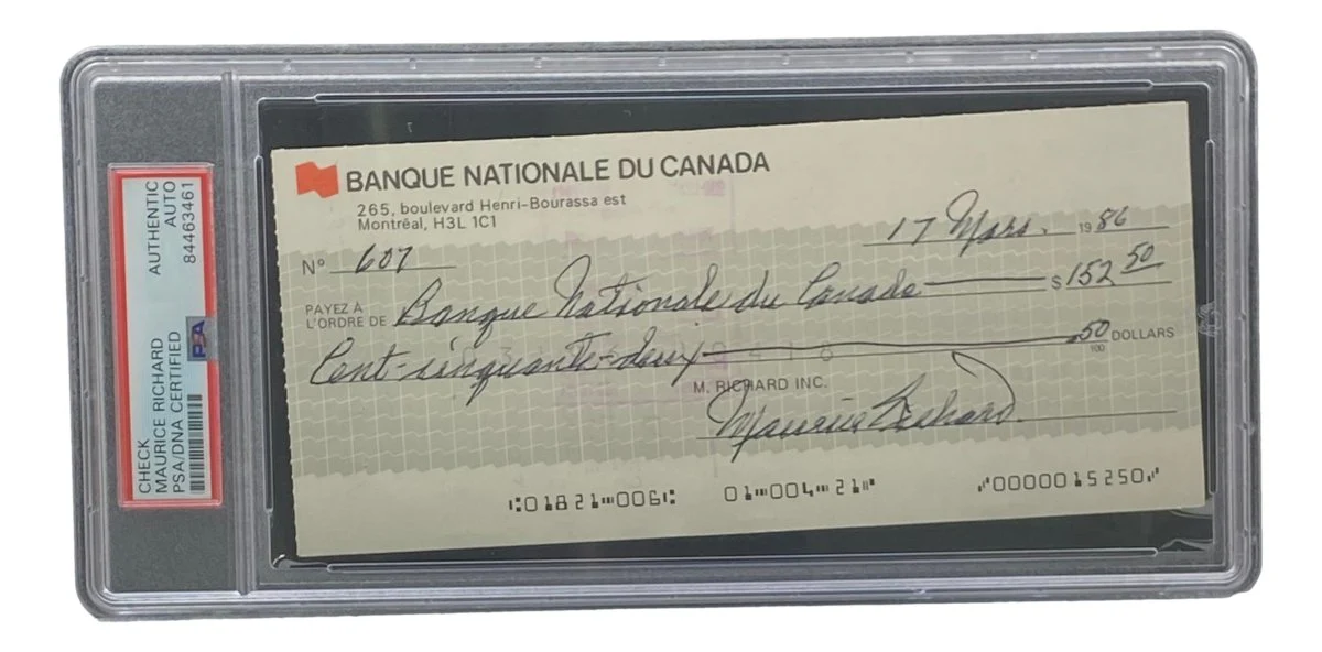 Maurice Richard Signed Montreal Canadiens Bank Check #607 PSA/DNA - Image 4