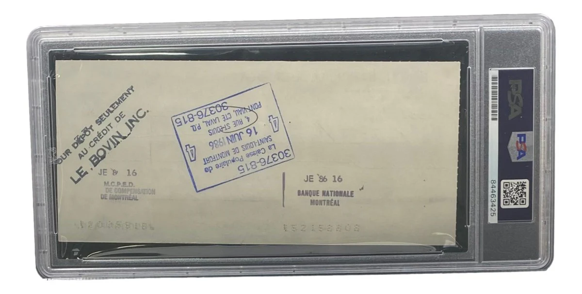 Maurice Richard Signed Montreal Canadiens Bank Check #639 PSA/DNA - Image 2