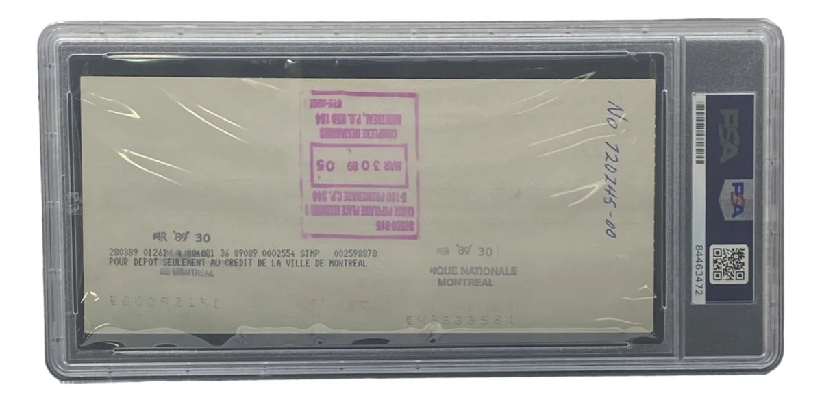 Maurice Richard Signed Montreal Canadiens Bank Check #67 PSA/DNA - Image 2