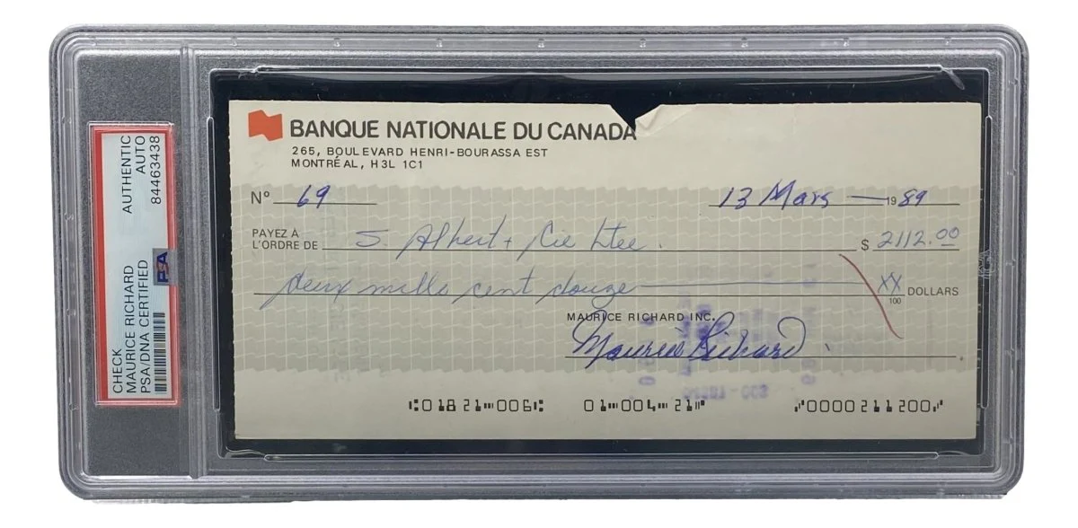Maurice Richard Signed Montreal Canadiens Bank Check #69 PSA/DNA - Image 3