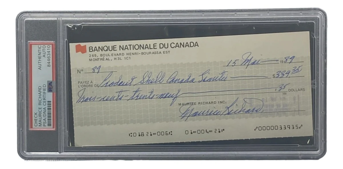 Maurice Richard Signed Montreal Canadiens Bank Check #89 PSA/DNA - Image 4