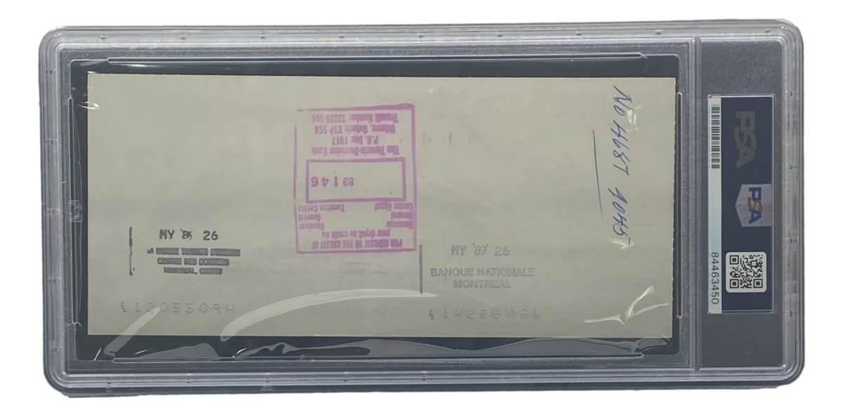 Maurice Richard Signed Montreal Canadiens Bank Check #92 PSA/DNA - Image 2