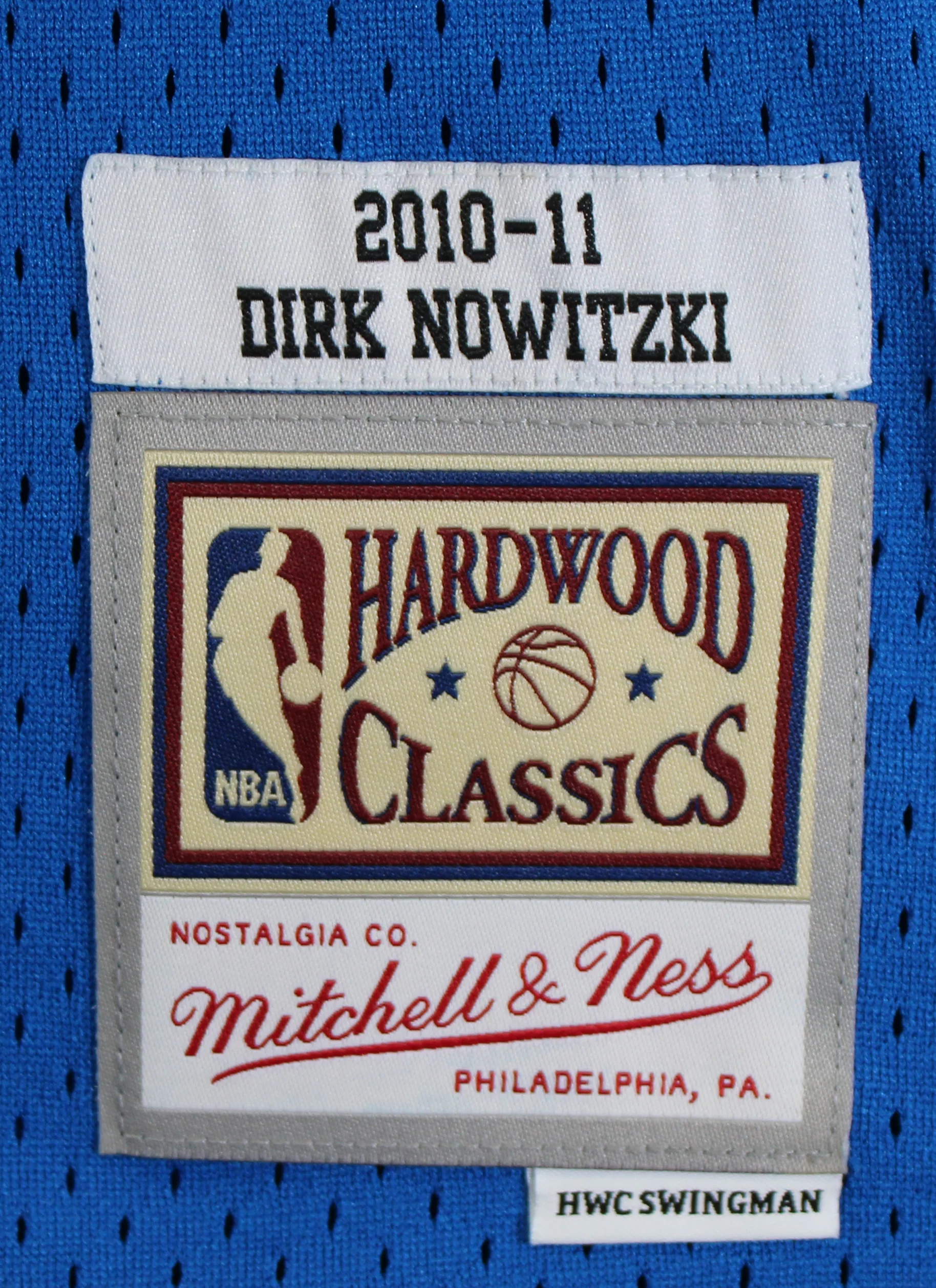 Mavericks Dirk Nowitzki Signed Blue M&N 2010-11 HWC Swingman Jersey BAS #BS20483 - Image 9