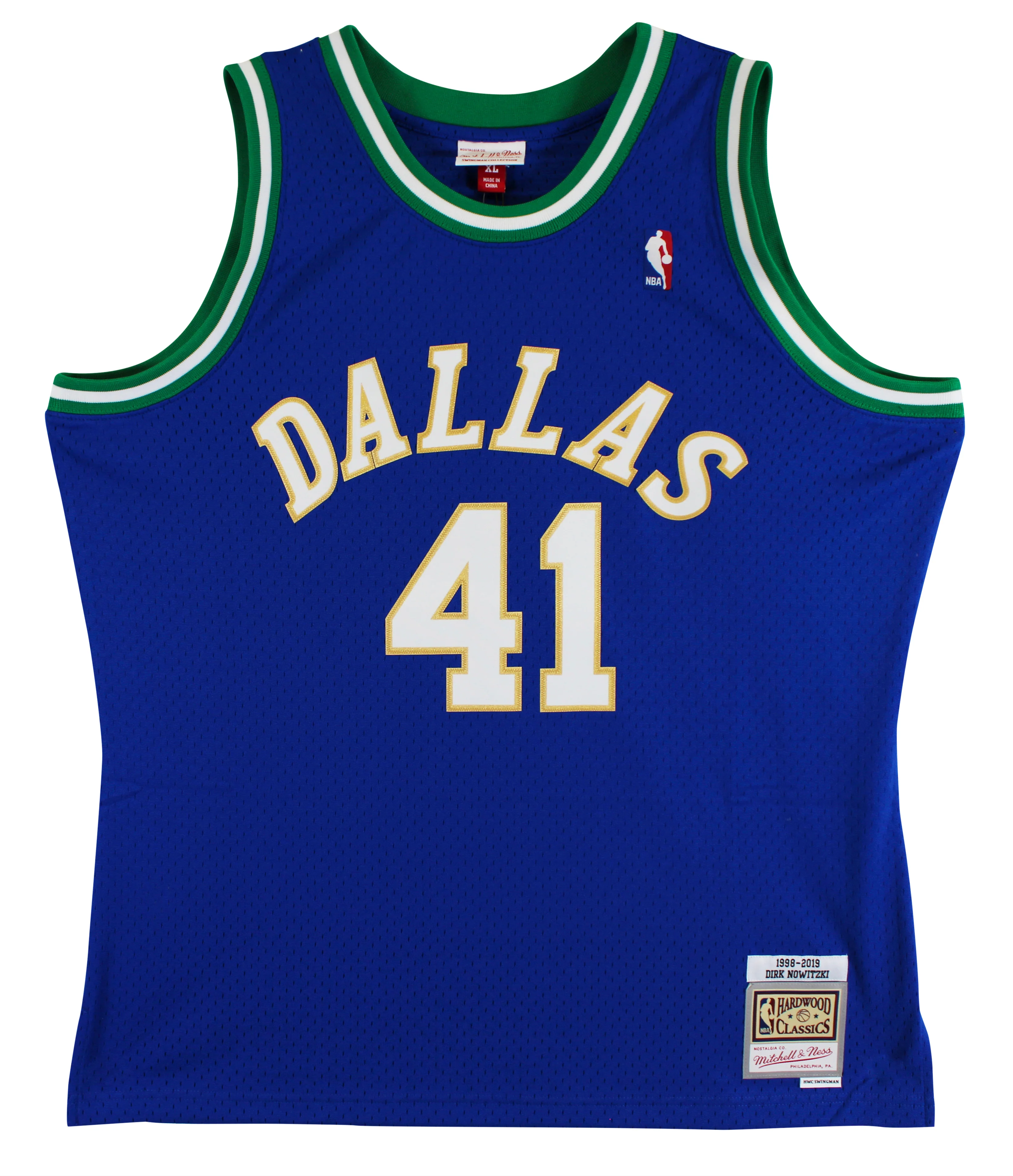 Mavericks Dirk Nowitzki Signed Blue M&N 98-19 HWC Swingman Jersey BAS #BS78002 - Image 5