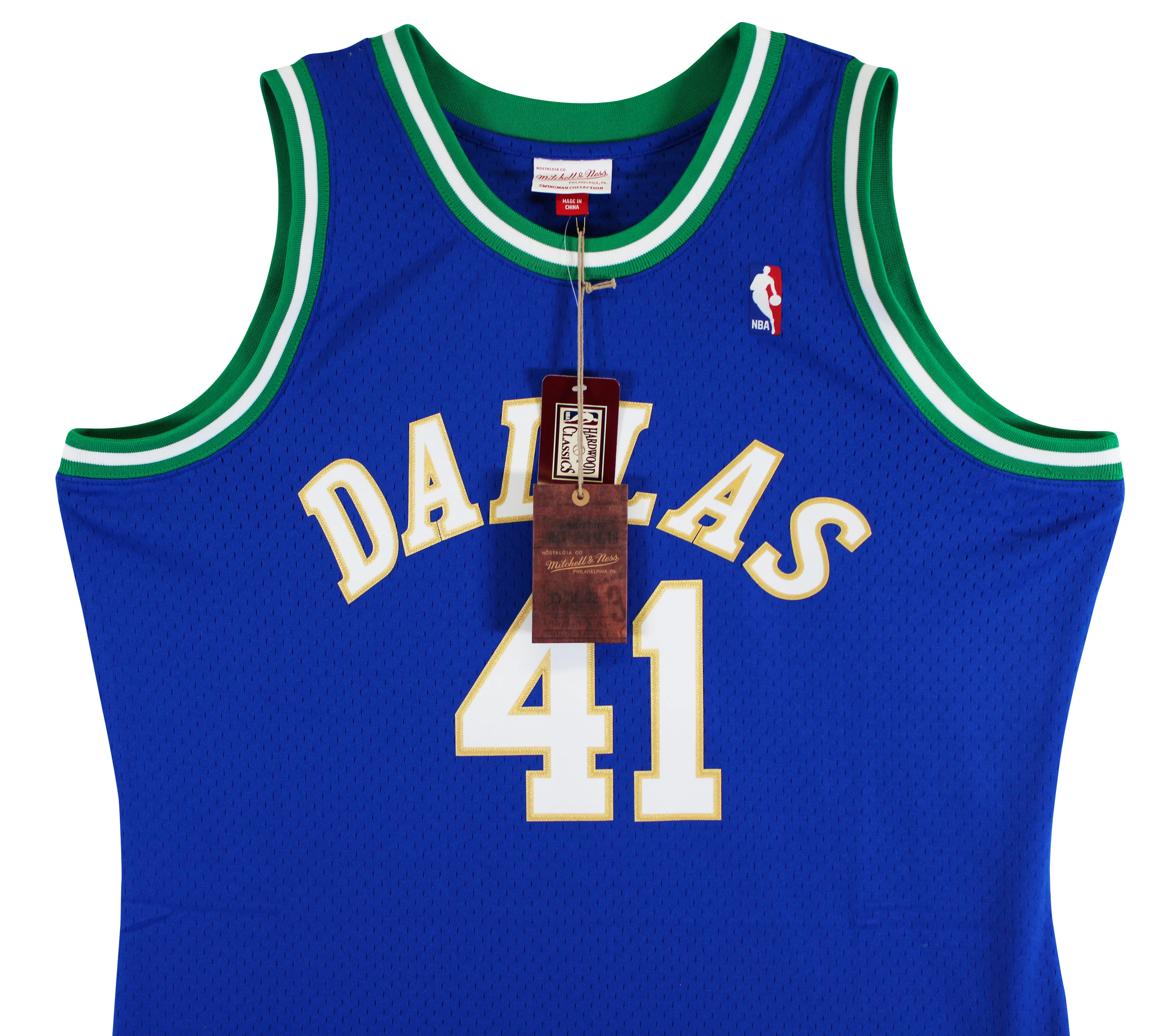 Mavericks Dirk Nowitzki Signed Blue M&N 98-19 HWC Swingman Jersey BAS #BS78002 - Image 6