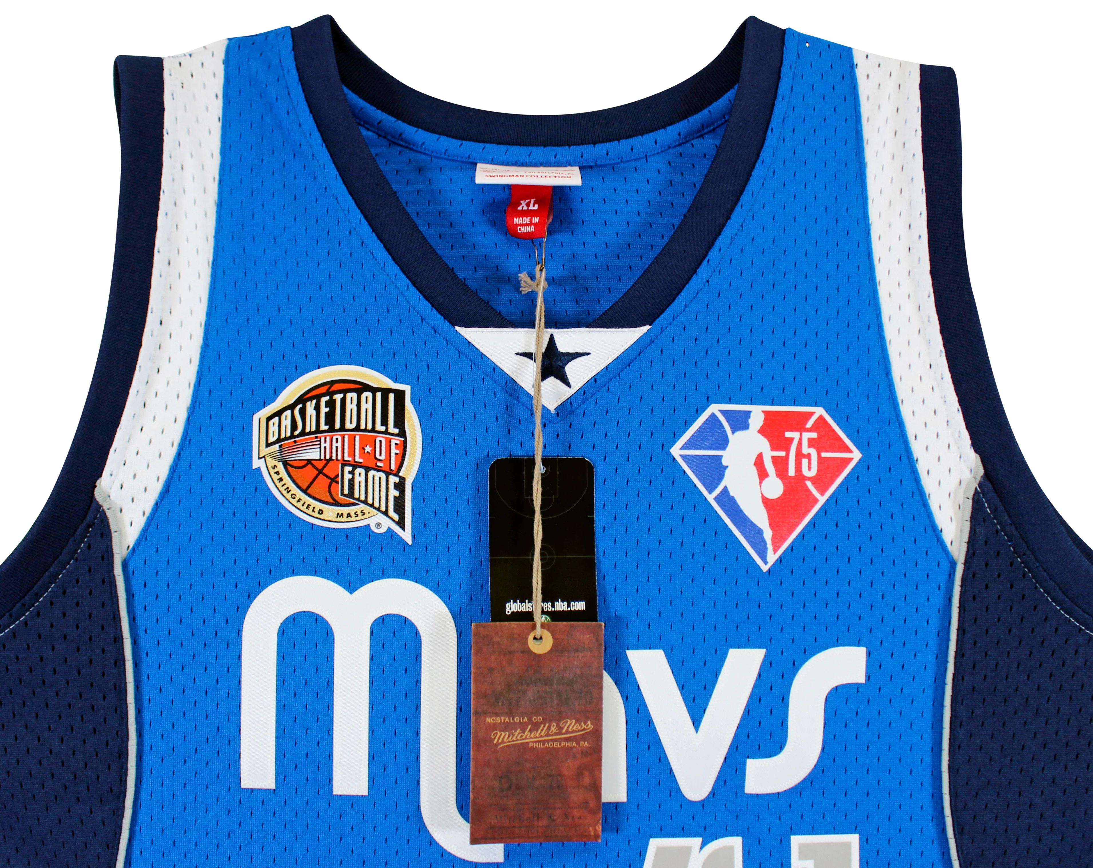 Mavs Dirk Nowitzki Signed Blue M&N HOF Class of 2023 TB HWC Swingman Jersey BAS - Image 8