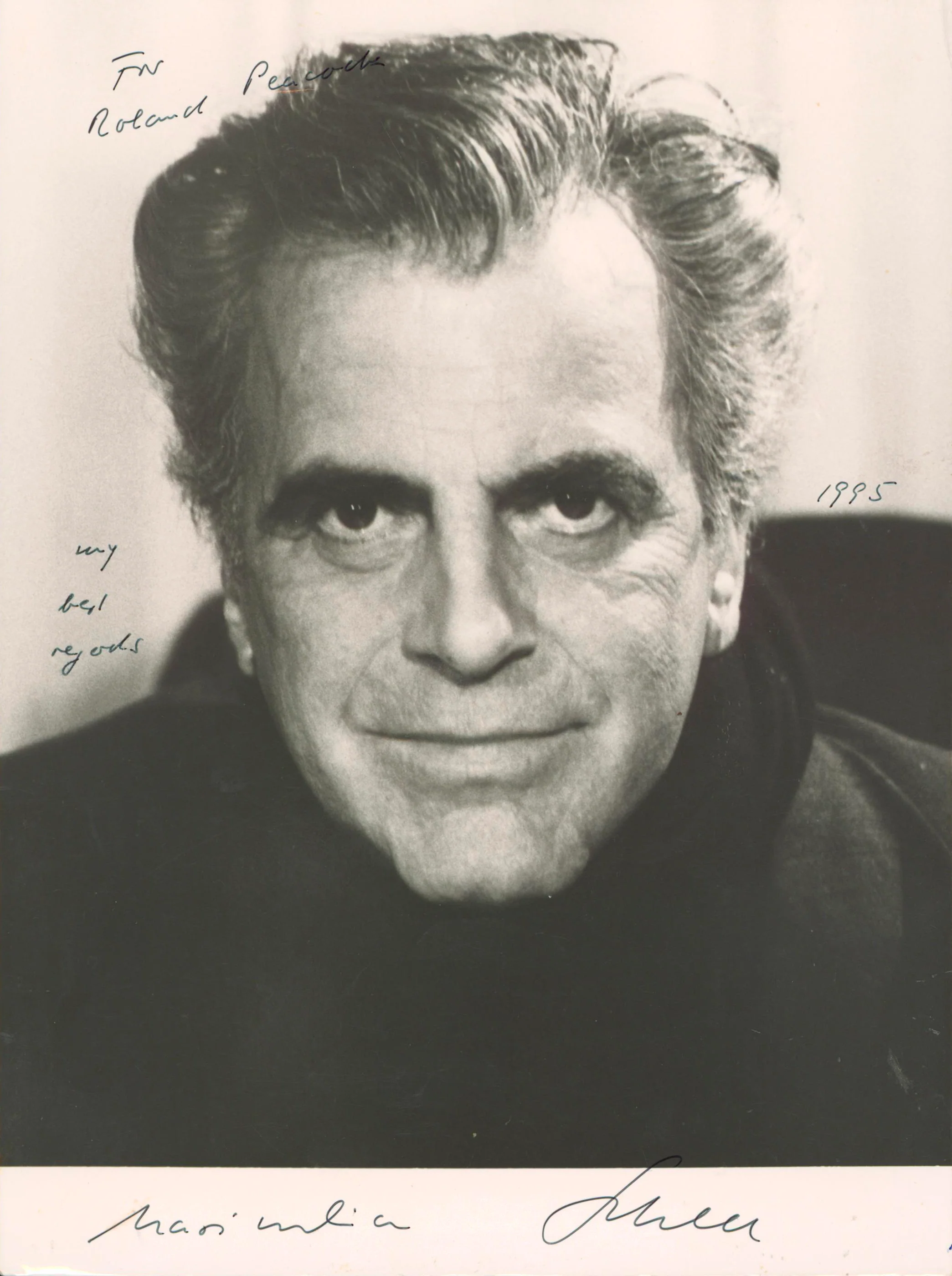 Maximilian Schell Deep Impact "To Robert" Signed 7x9.5 Photo BAS #BM38075