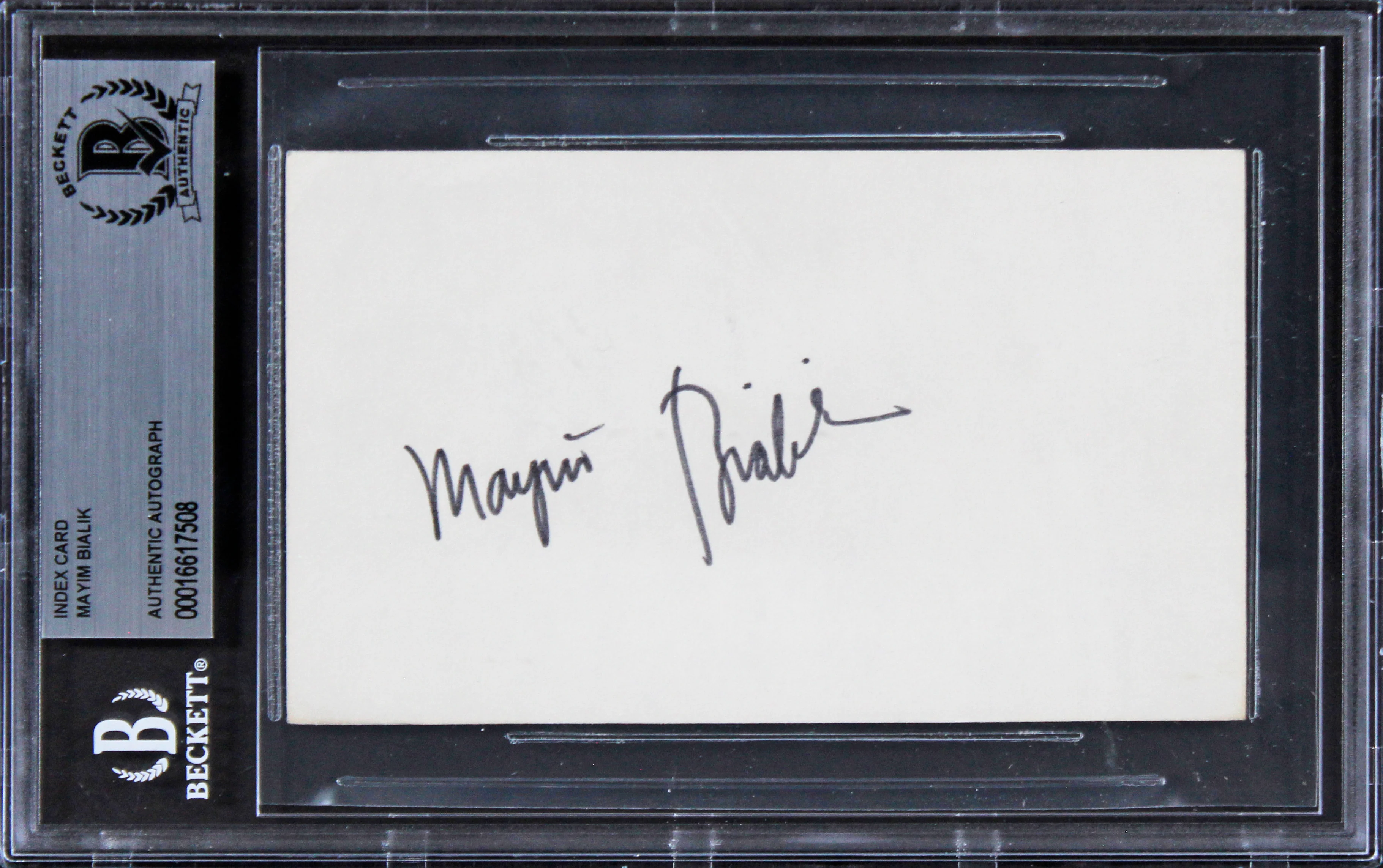 Mayim Bialik The Big Bang Theory Authentic Signed 3x5 Index Card BAS Slabbed 1