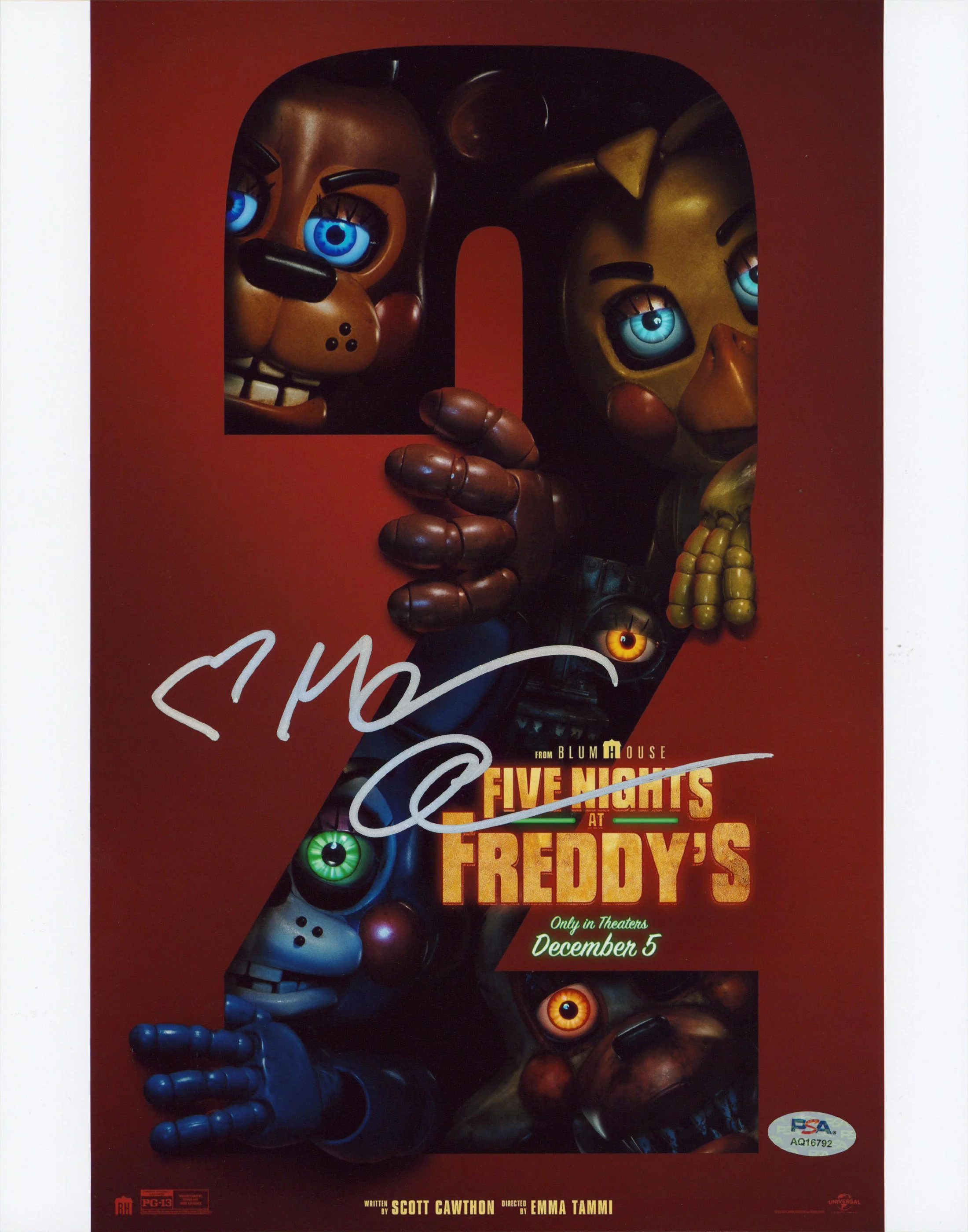 Mckenna Grace Five Nights at Freddy's 2 Authentic Signed 11x14 Photo PSA AQ16792 - Image 2