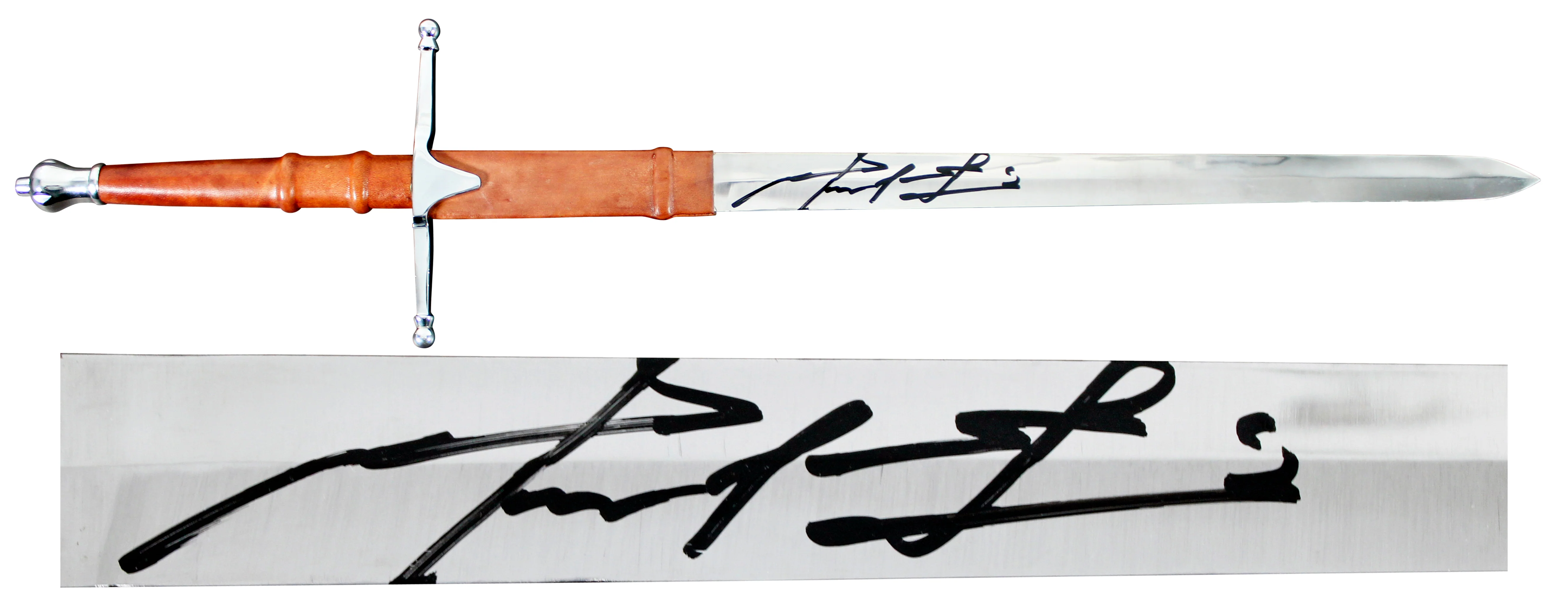 Mel Gibson Braveheart Signed 39.75 Inch William Wallace Sword with Sheath BAS