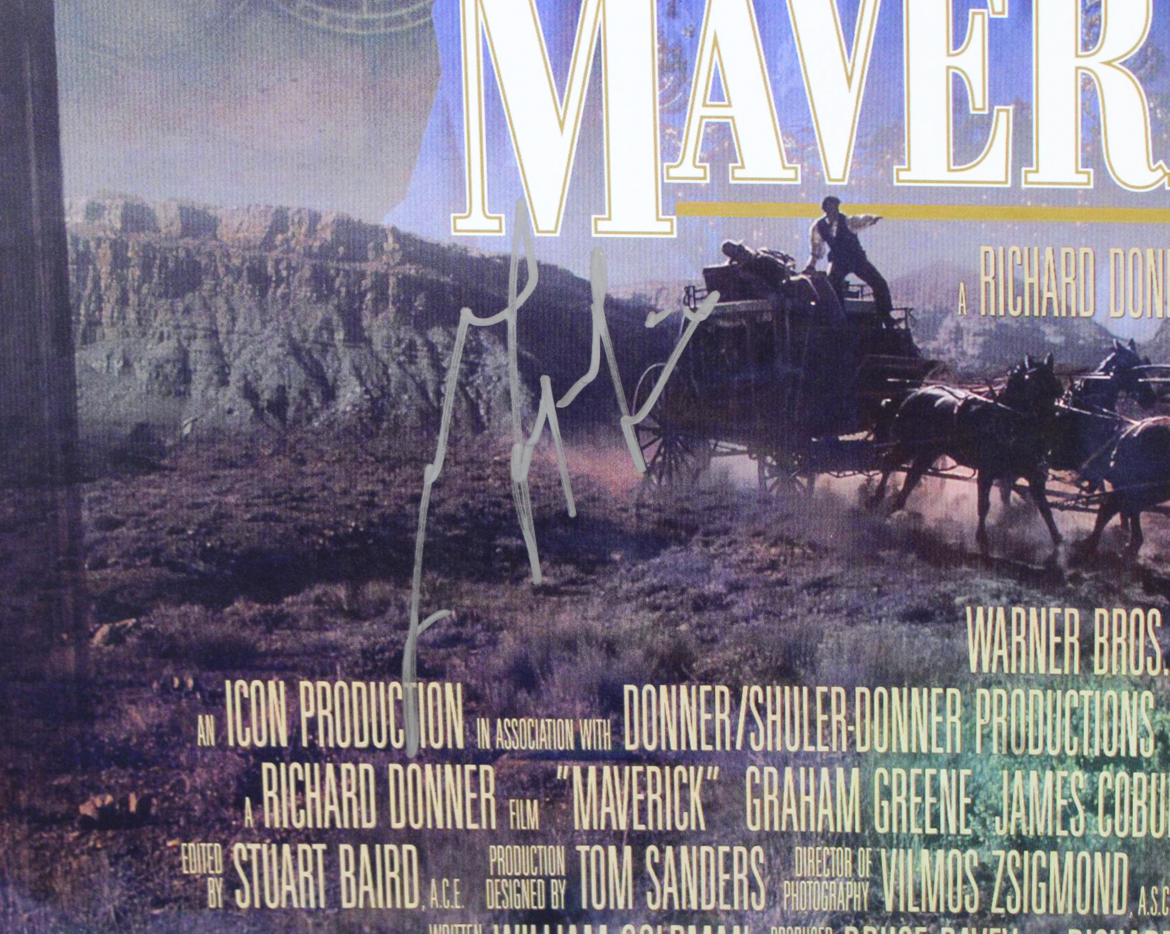 Mel Gibson Maverick Authentic Signed 27x40 Poster Autographed BAS - Image 3