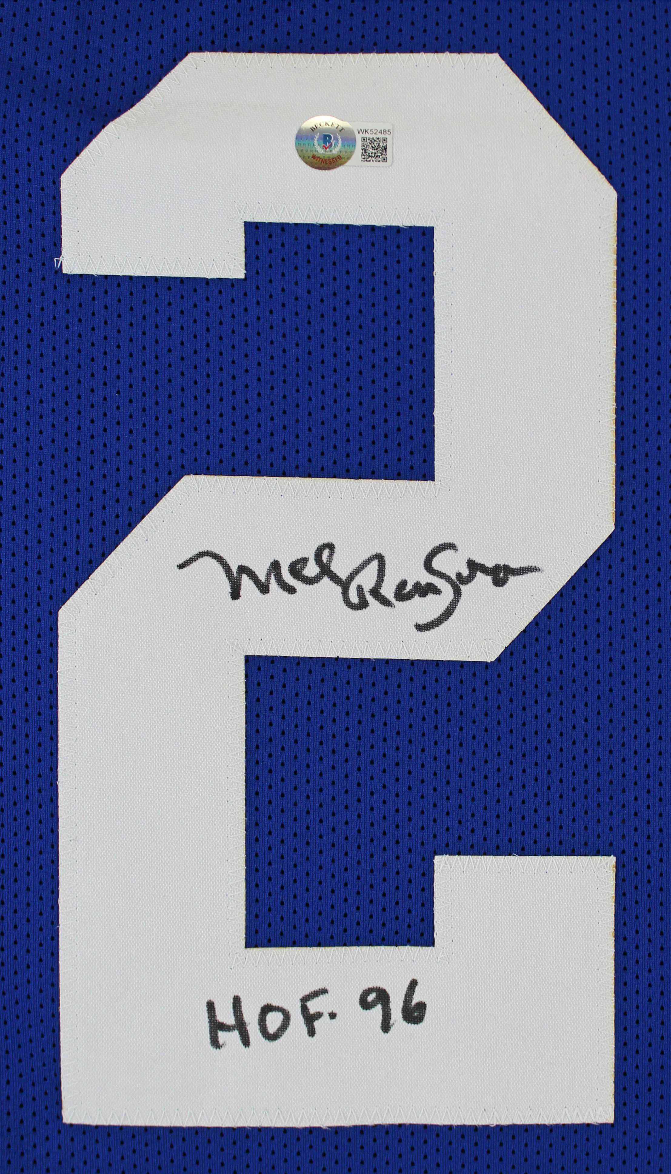 Mel Renfro "HOF 96" Authentic Signed Blue Pro Style Jersey BAS Witnessed - Image 3