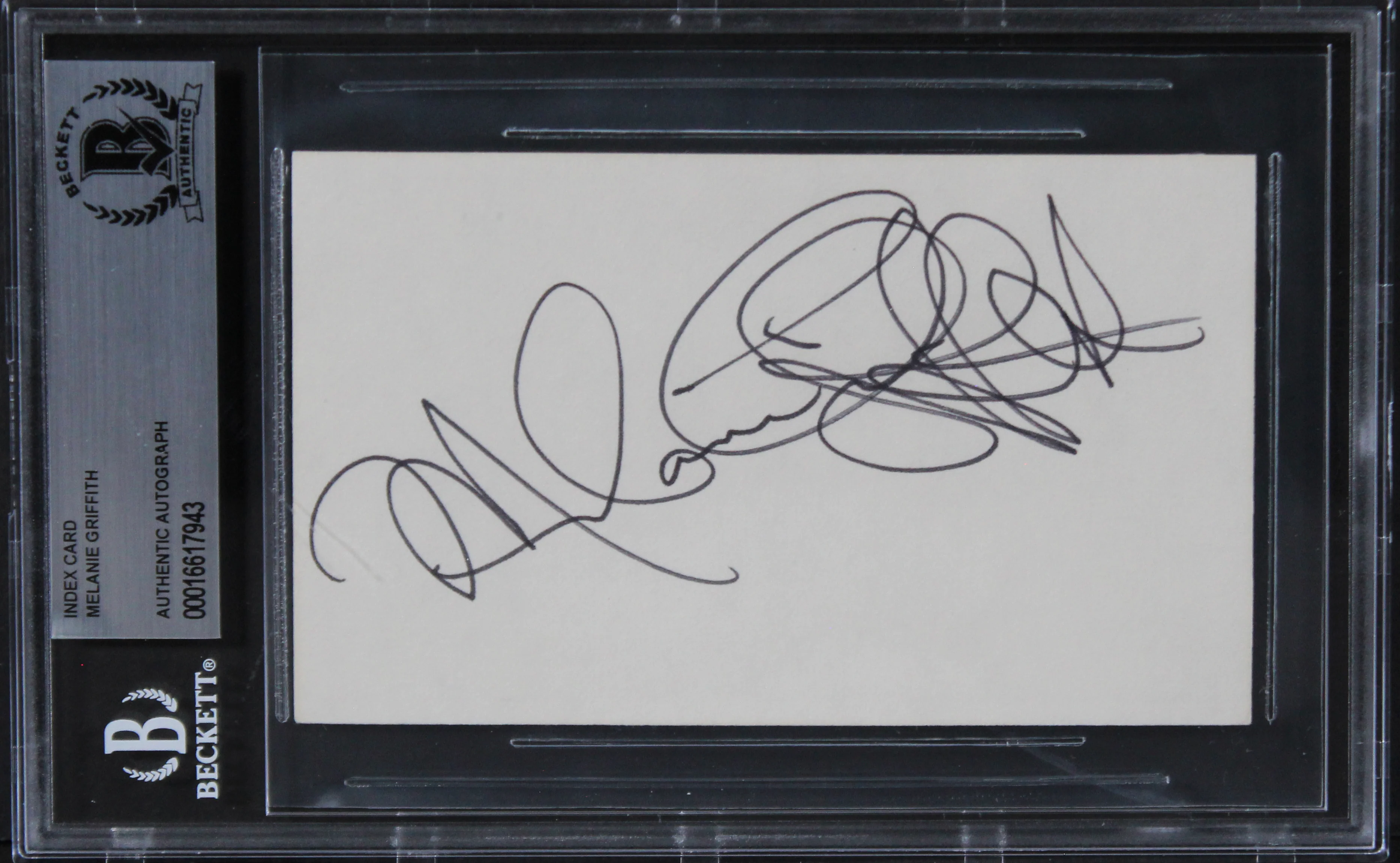 Melanie Griffith Fear City Authentic Signed 3x5 Index Card BAS Slabbed 2 - Image 2