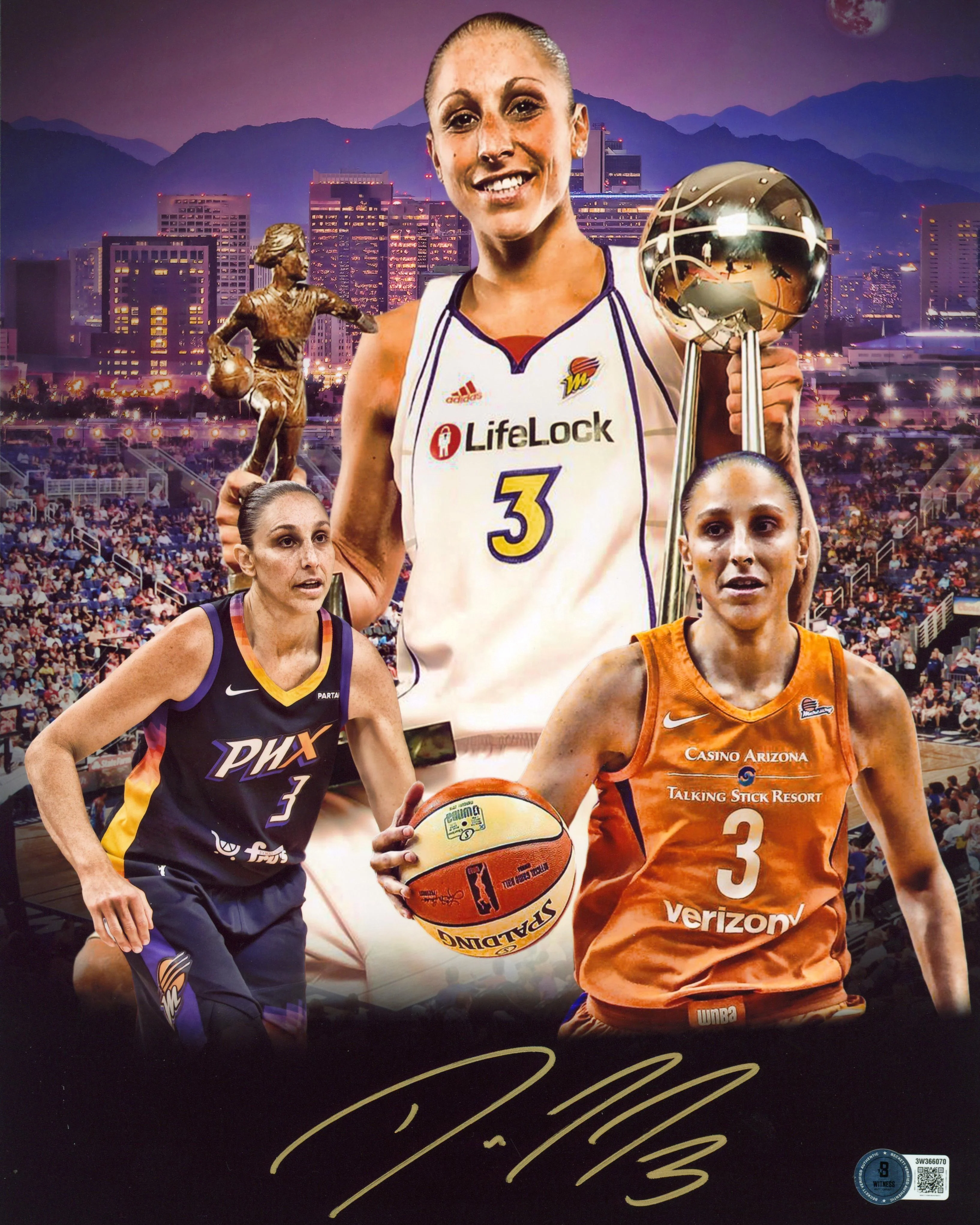 Mercury Diana Taurasi Authentic Signed 11x14 Collage Photo BAS Witnessed - Image 2