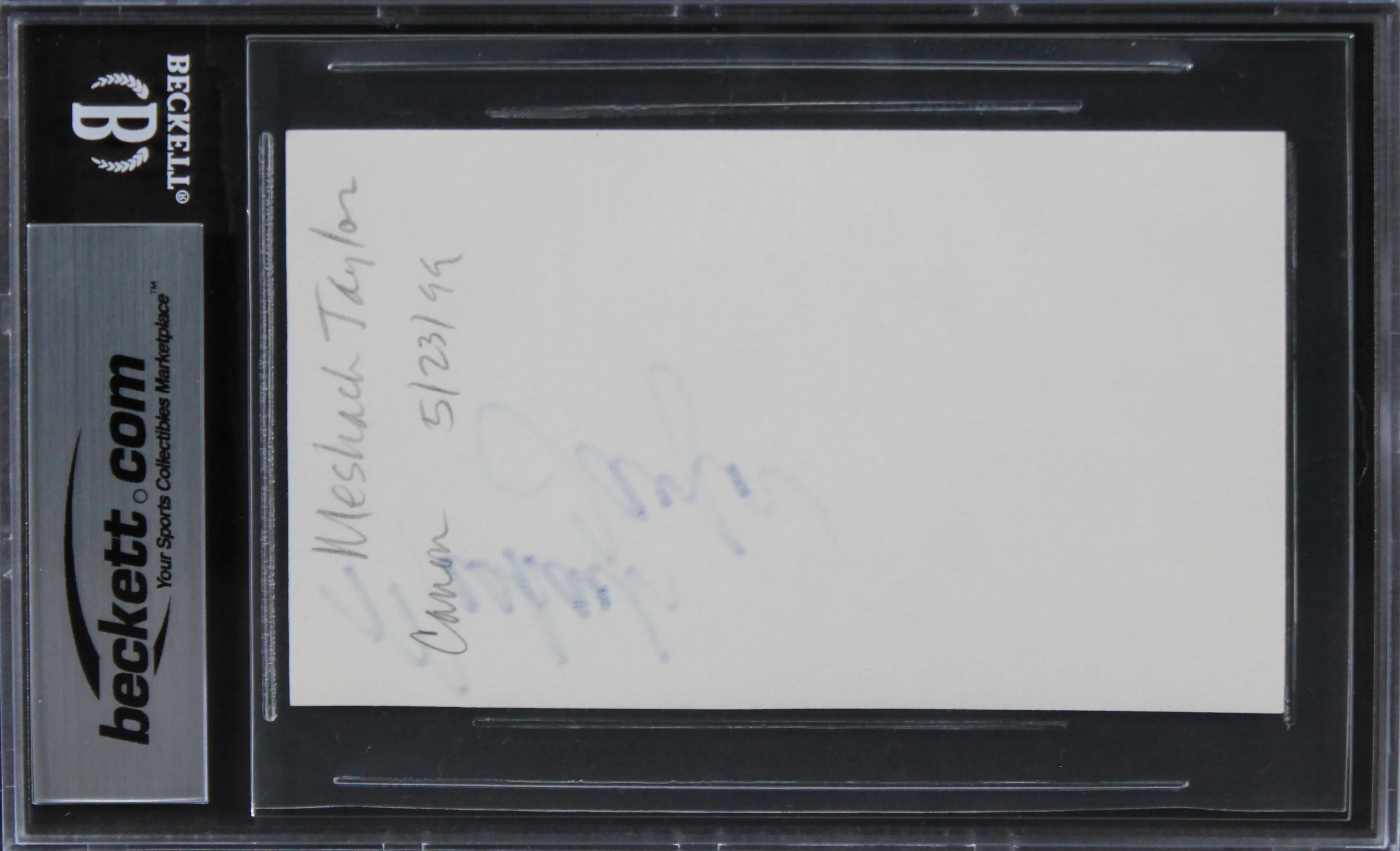Meshach Taylor Designing Women Authentic Signed 3x5 Index Card BAS Slabbed - Image 3