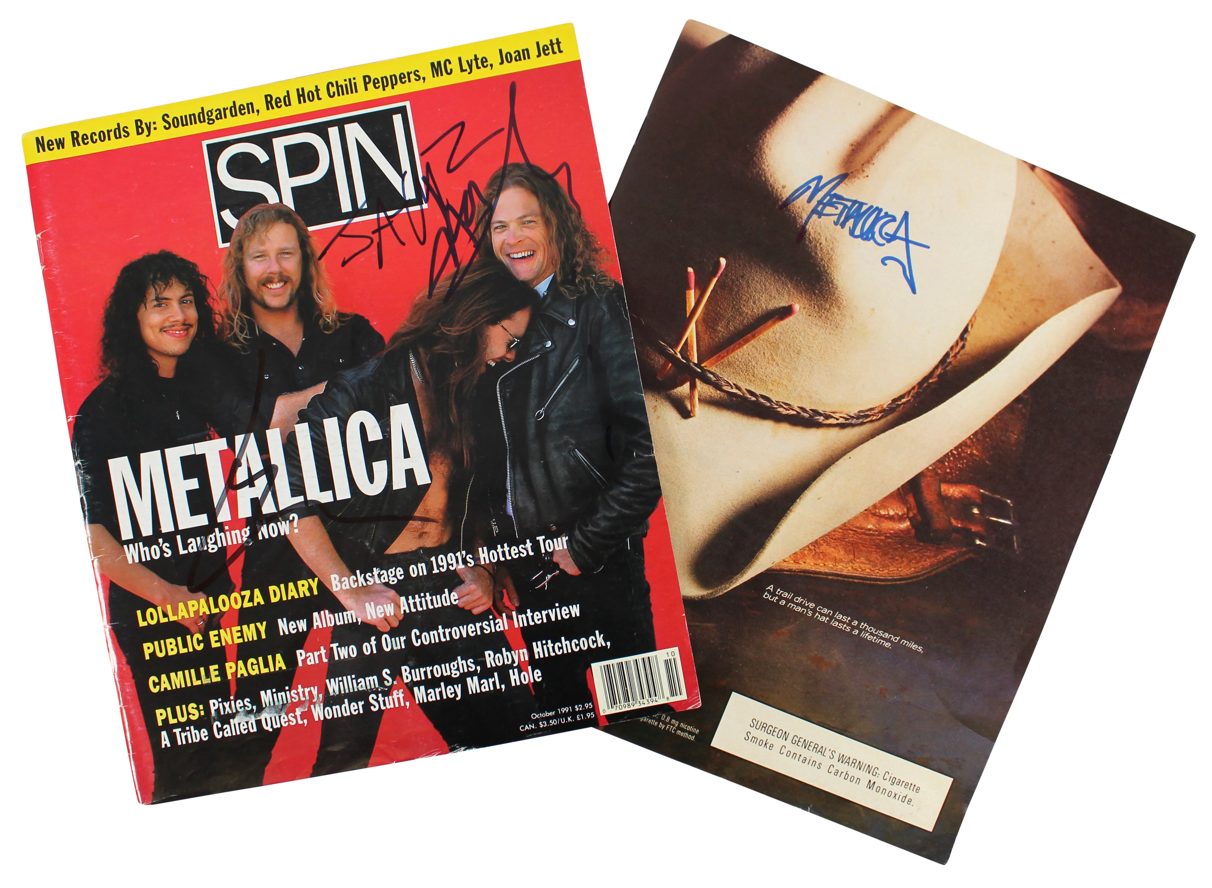 Metallica (3) Hetfield Ulrich & Newstead Signed Spin Magazine Cover BAS #AB76488 - Image 7
