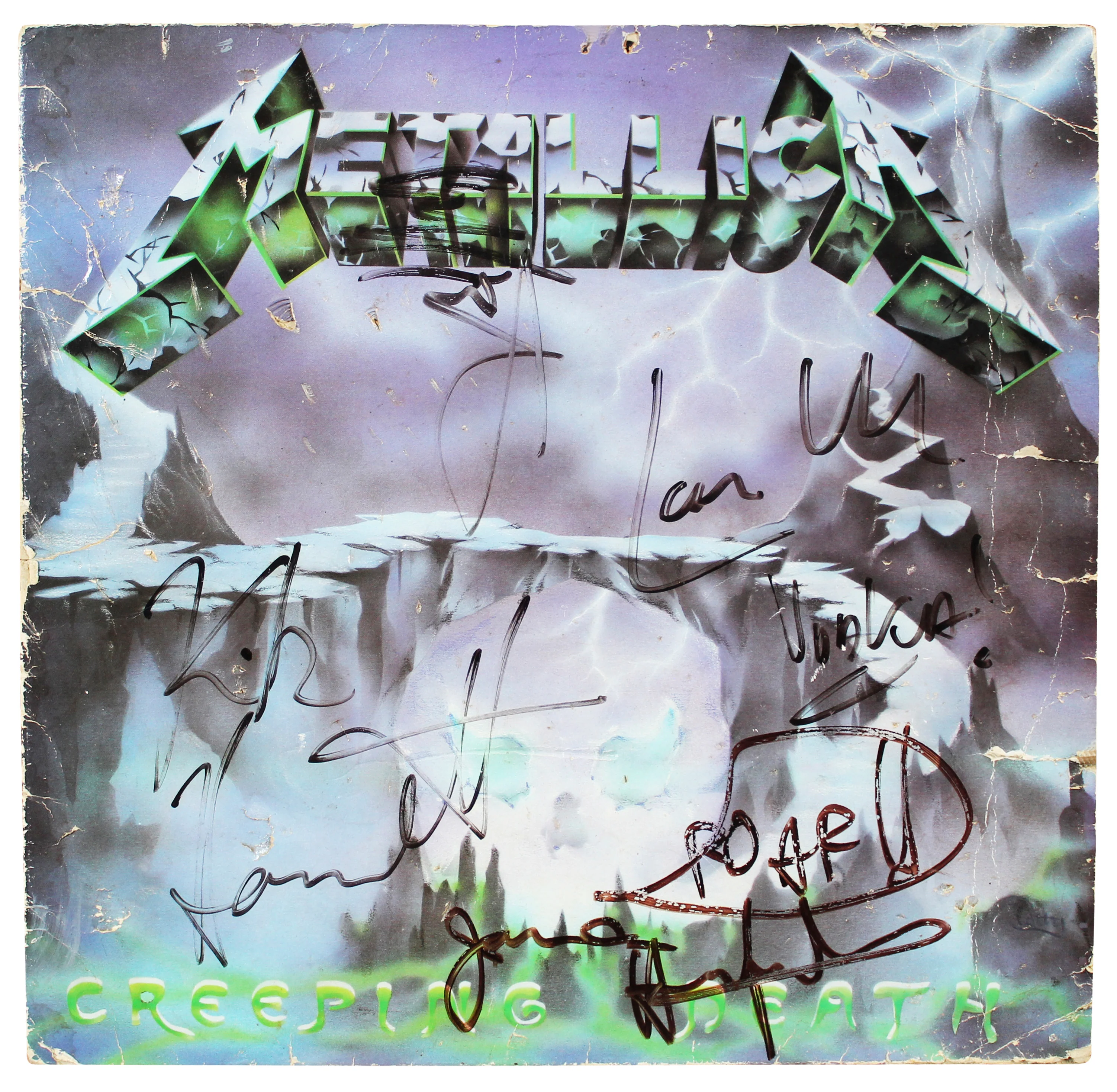 Metallica (4) Burton, Hetfield, Ulrich & Hammett Signed Album Cover BAS #AB91686 - Image 2
