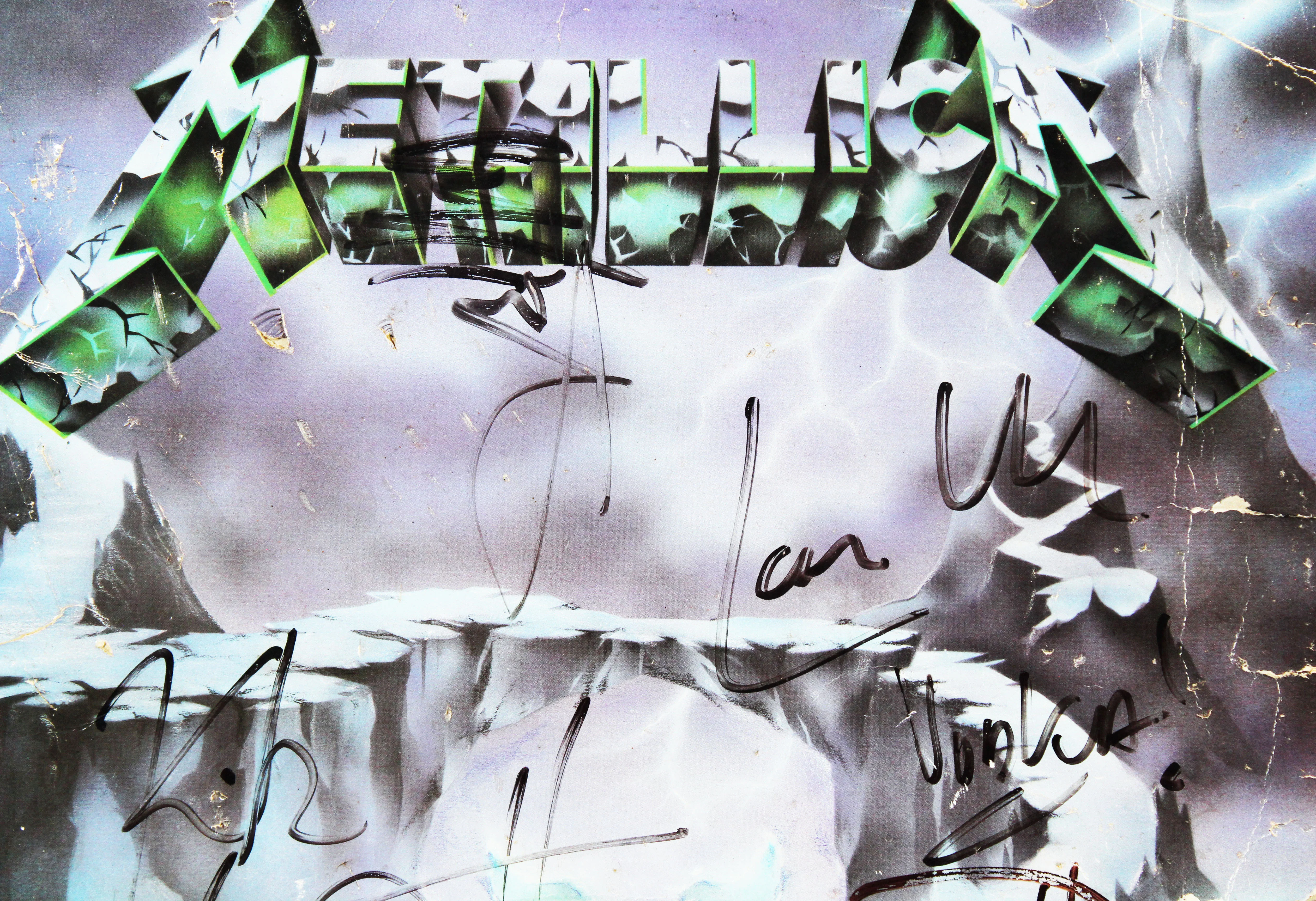Metallica (4) Burton, Hetfield, Ulrich & Hammett Signed Album Cover BAS #AB91686 - Image 3