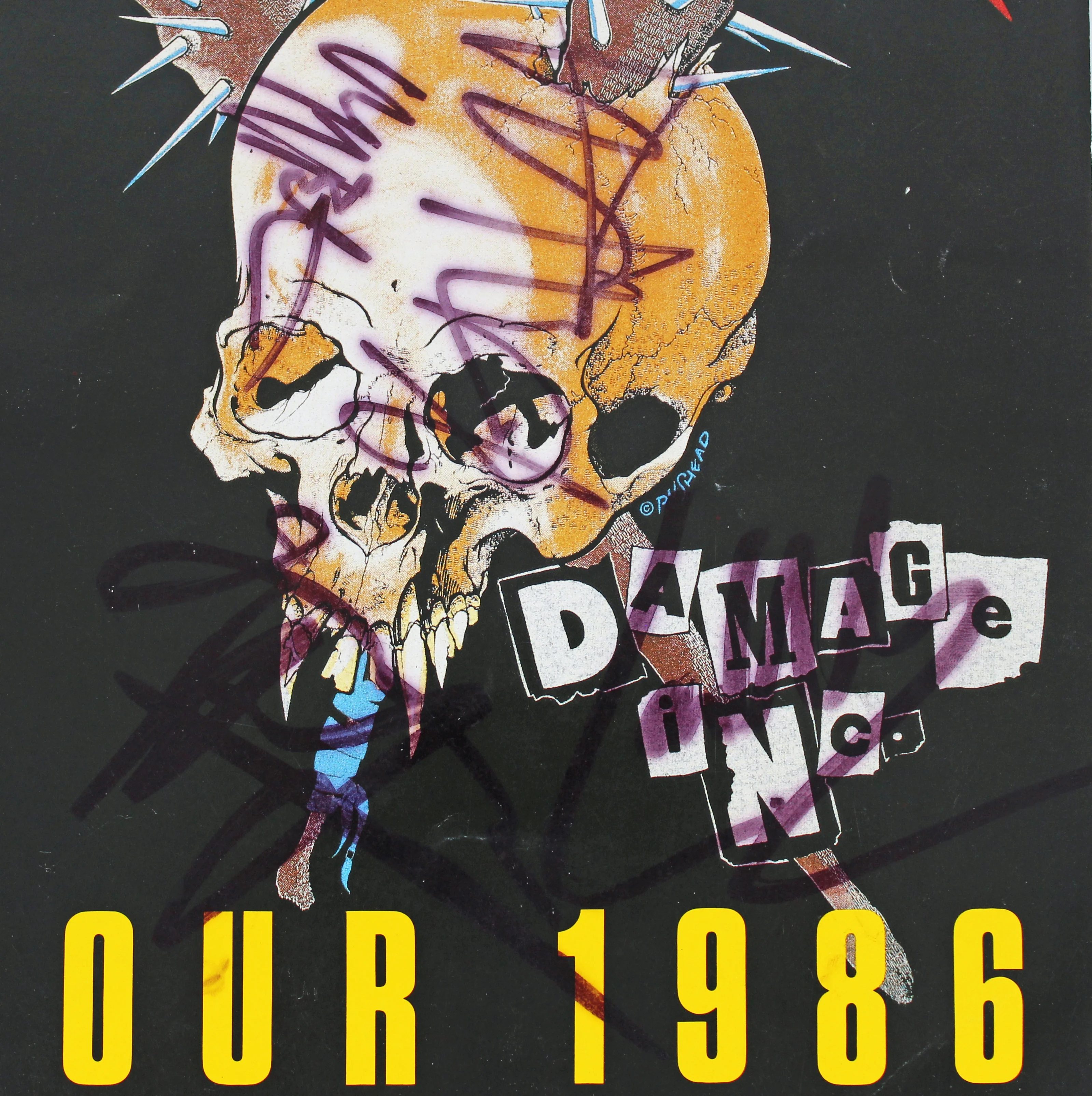 Metallica (4) Hetfield, Burton, Hammett & Ulrich Signed 1986 Tour Program BAS - Image 3