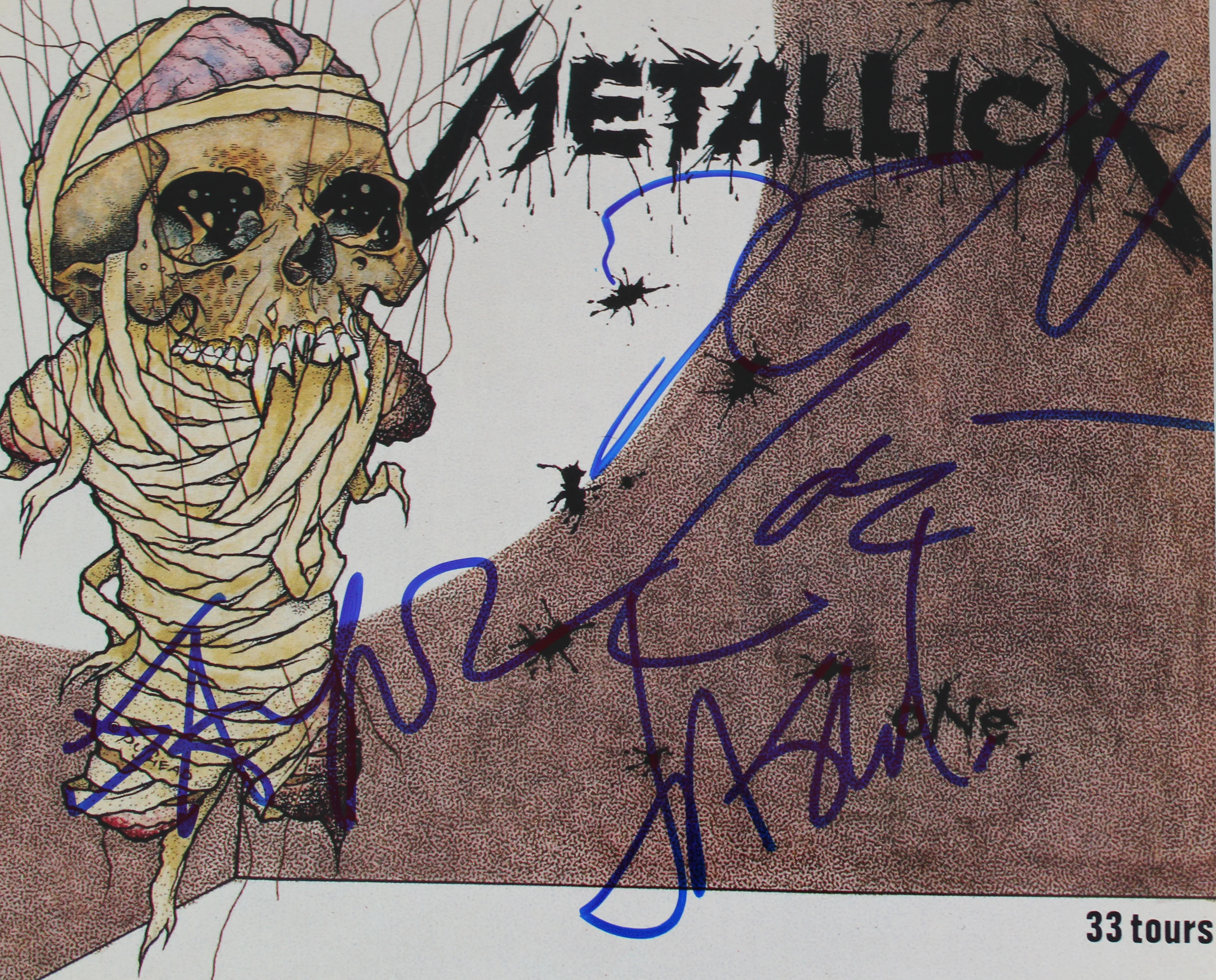 Metallica (4) Hetfield, Ulrich, Hammett +1 Signed One 45 RPM Album Cover BAS - Image 3