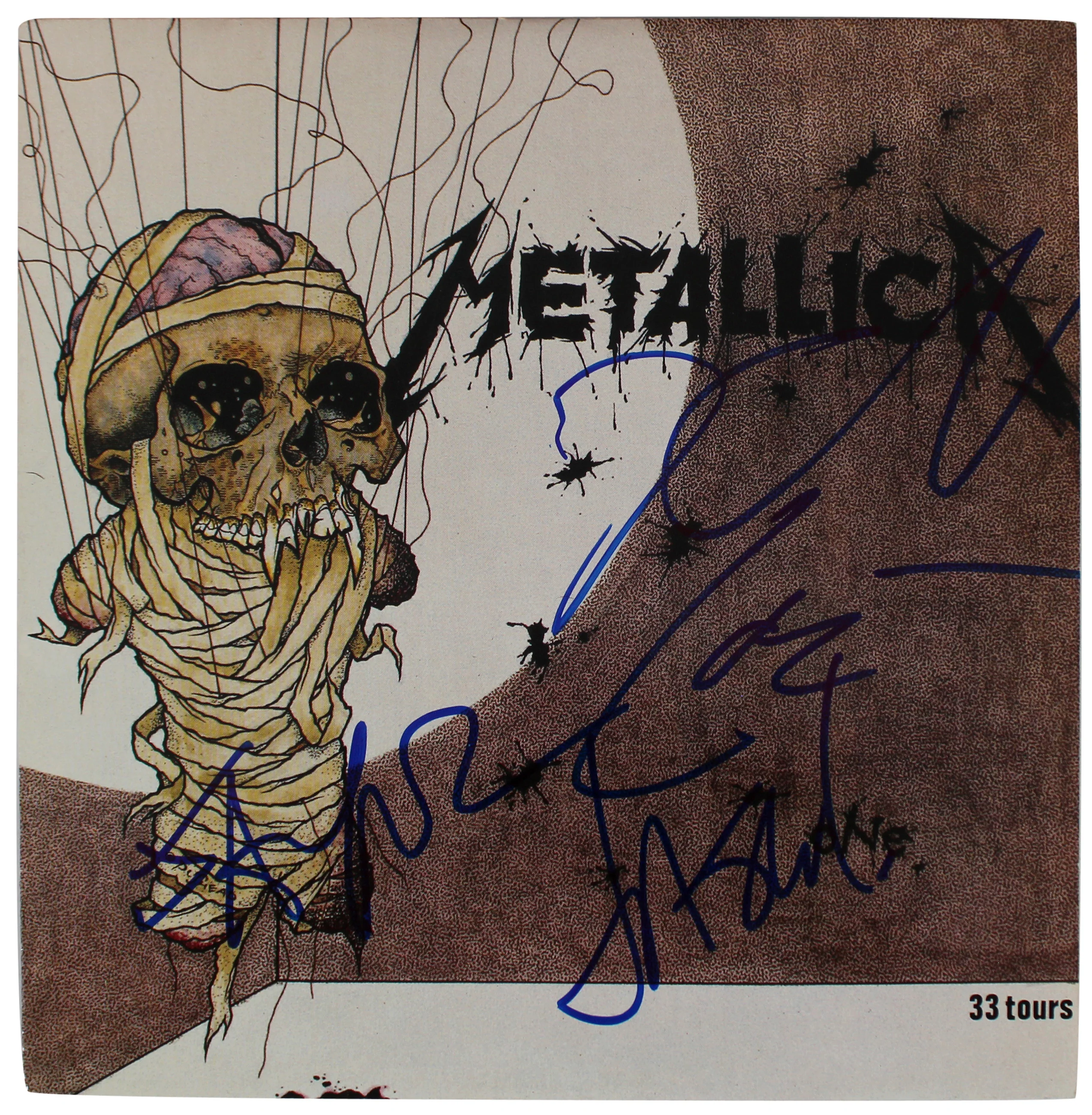 Metallica (4) Hetfield, Ulrich, Hammett +1 Signed One 45 RPM Album Cover BAS - Image 4