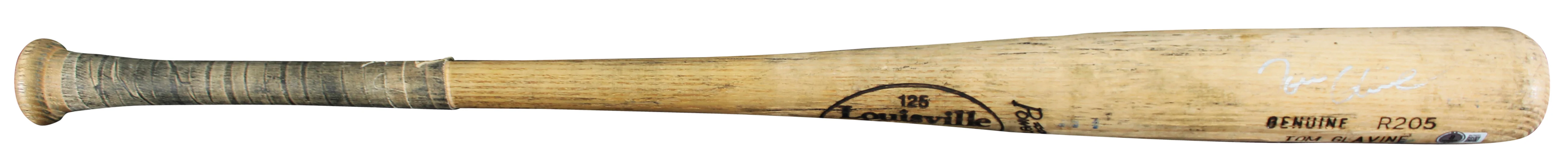 Mets Tom Glavine Signed Game Used Louisville Slugger Player Model Bat BAS - Image 3