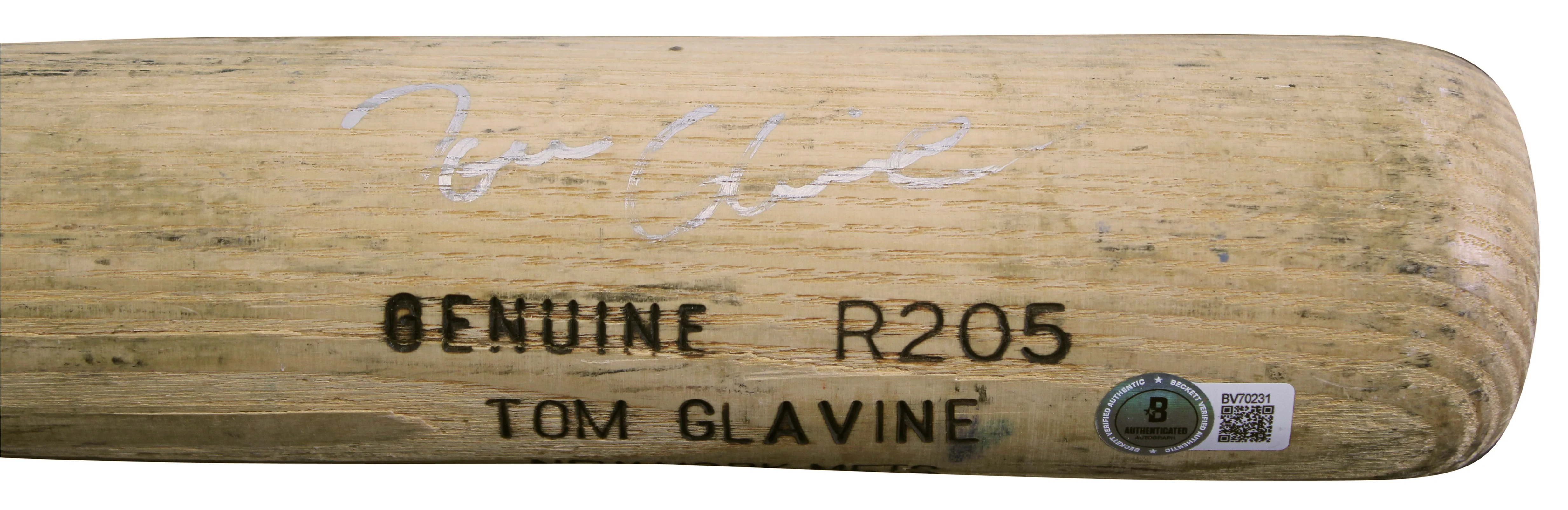 Mets Tom Glavine Signed Game Used Louisville Slugger Player Model Bat BAS - Image 5