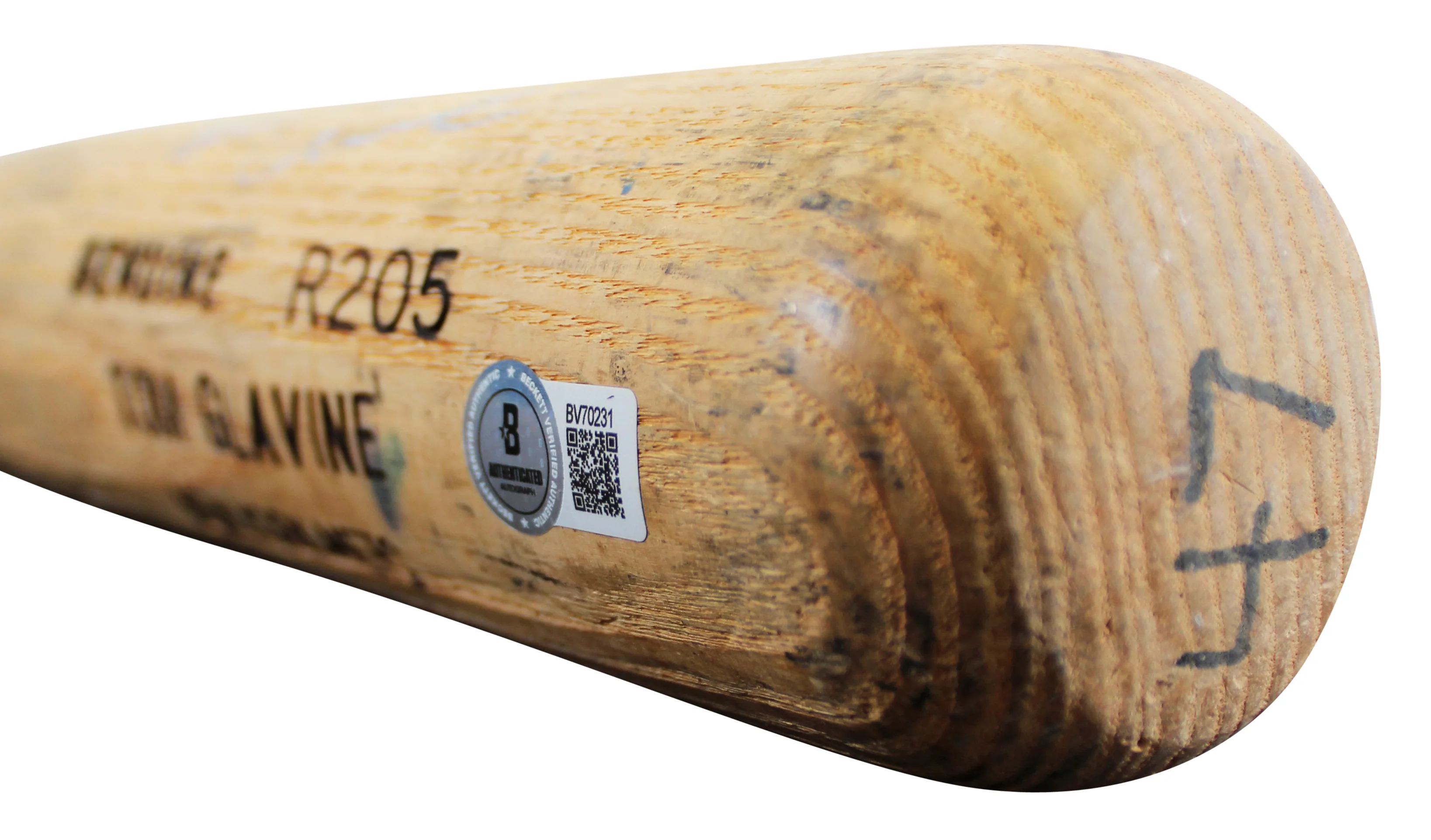 Mets Tom Glavine Signed Game Used Louisville Slugger Player Model Bat BAS - Image 7