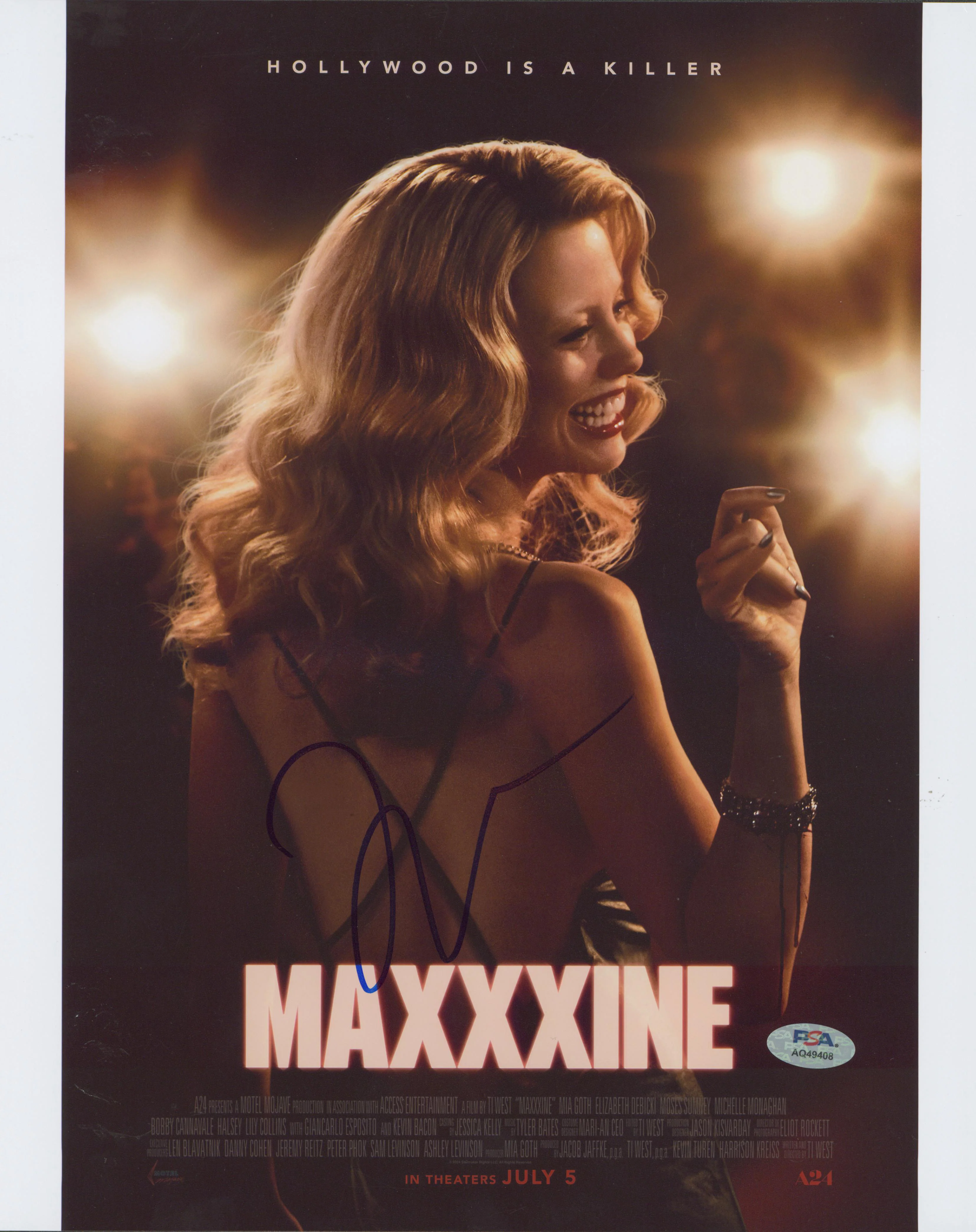 Mia Goth Maxxxine Authentic Signed 11x14 Vertical Photo PSA/DNA #AQ49408 - Image 2
