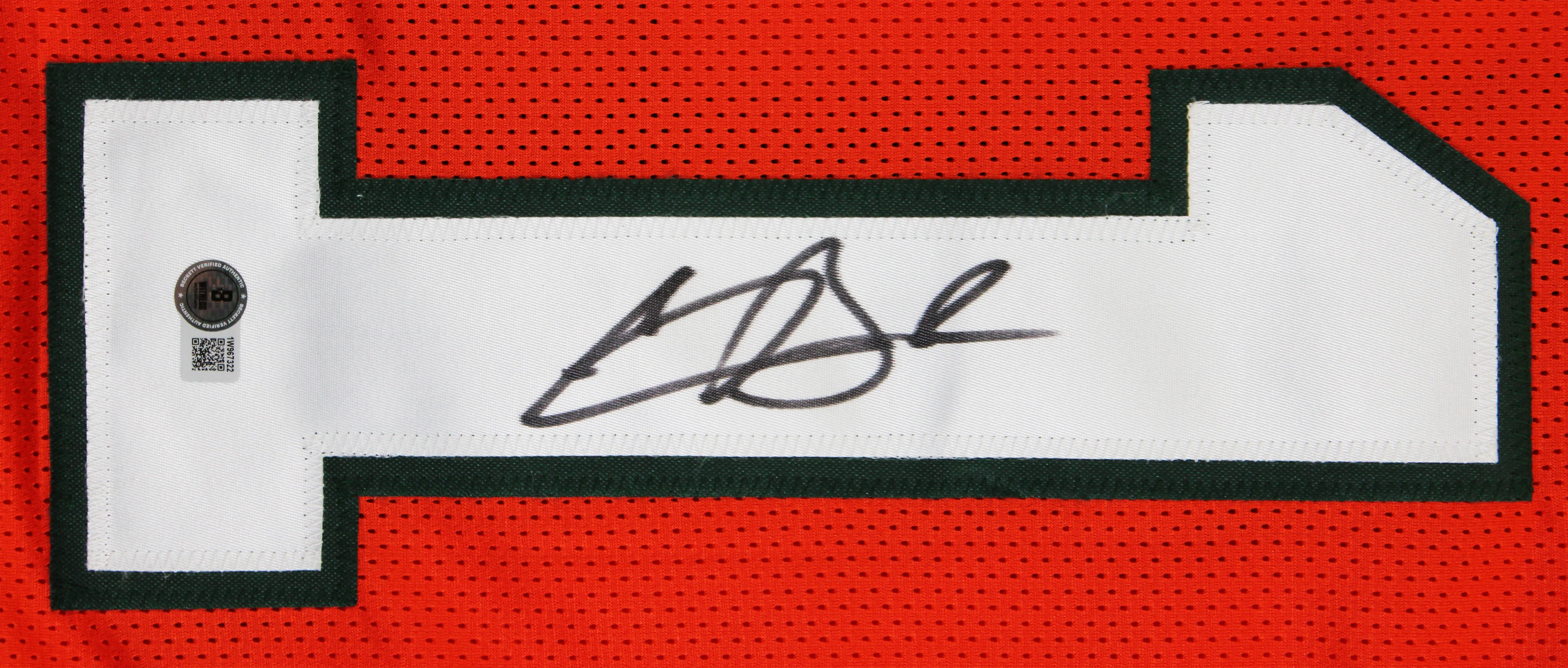Miami Carson Beck Authentic Signed Orange Pro Style Jersey BAS Witnessed - Image 3