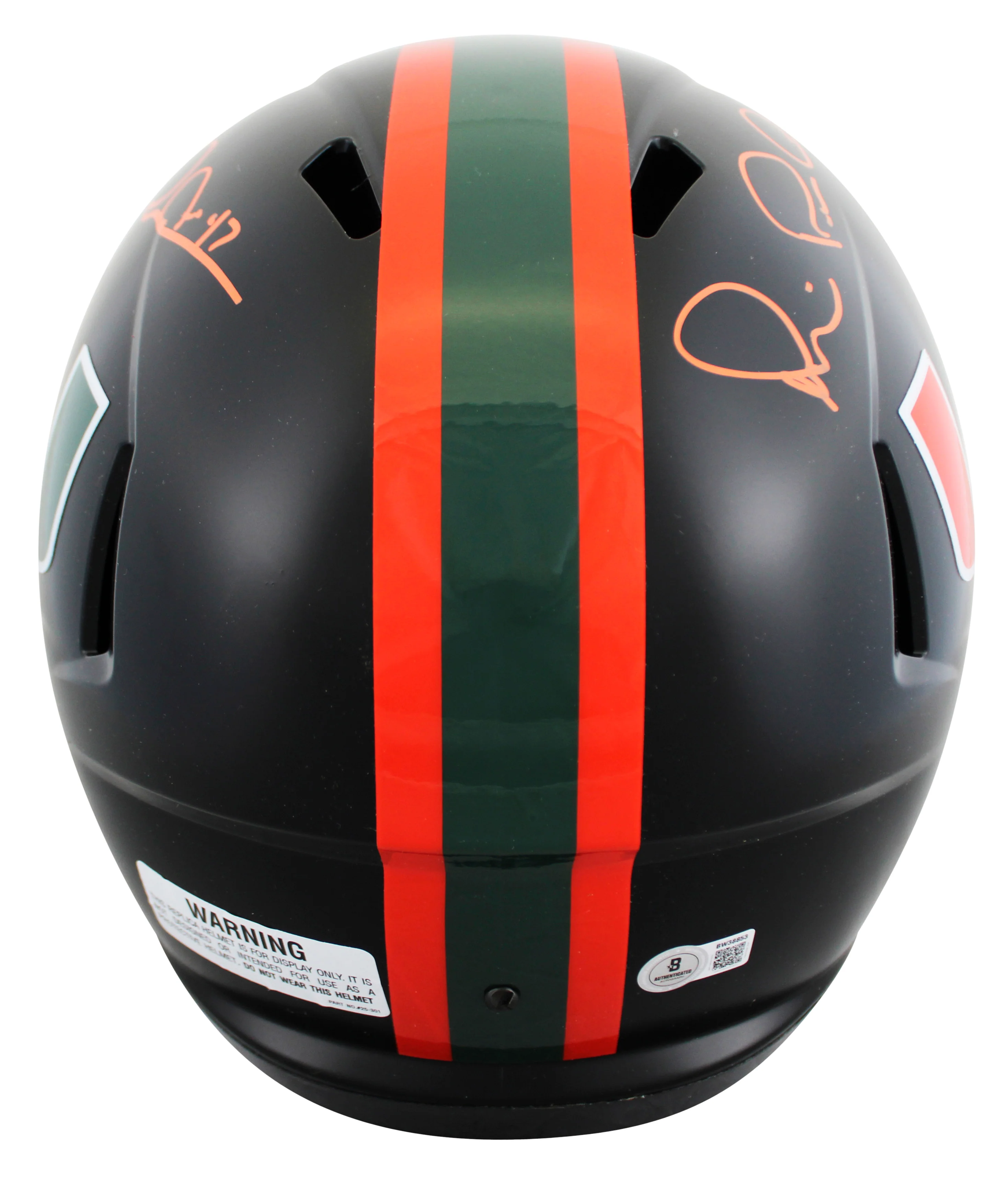 Miami Michael Irvin Signed Twice Alt Black F/S Speed Rep Helmet BAS #BW38853 - Image 5