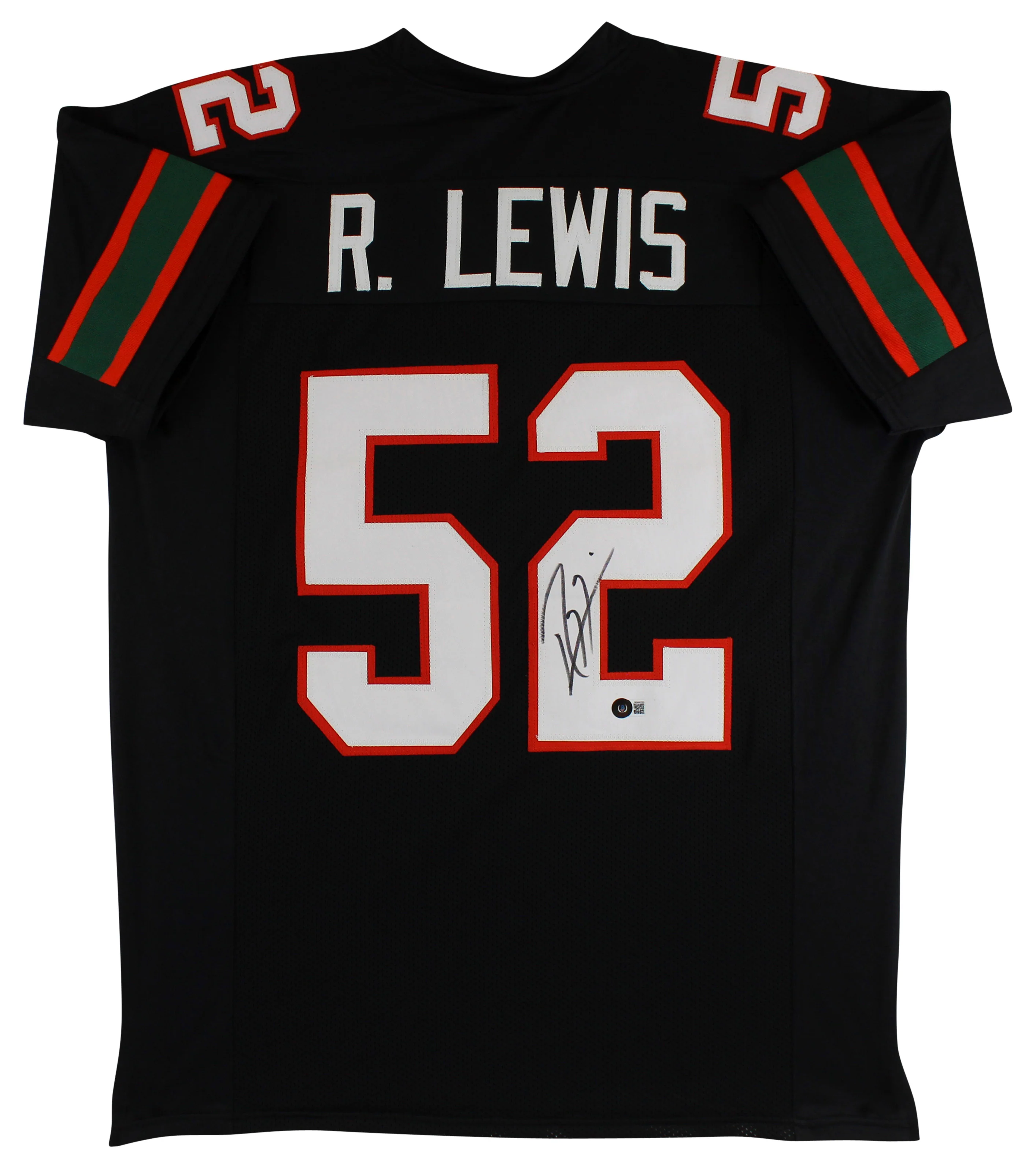 Miami Ray Lewis Authentic Signed Black Pro Style Jersey Autographed BAS Witness - Image 2