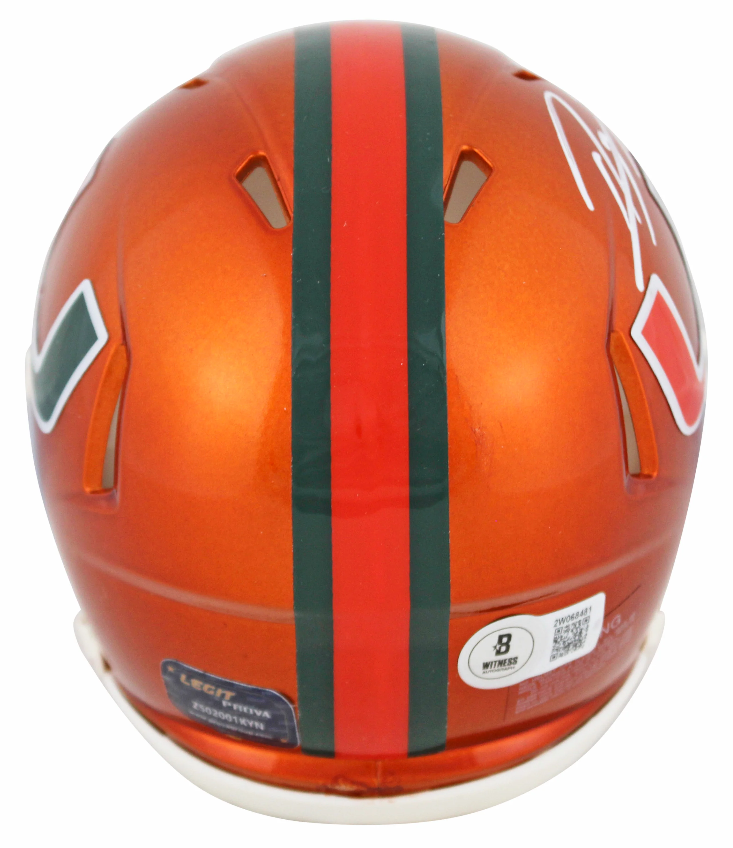 Miami Ray Lewis Authentic Signed Flash Speed Mini Helmet BAS Witnessed - Image 3