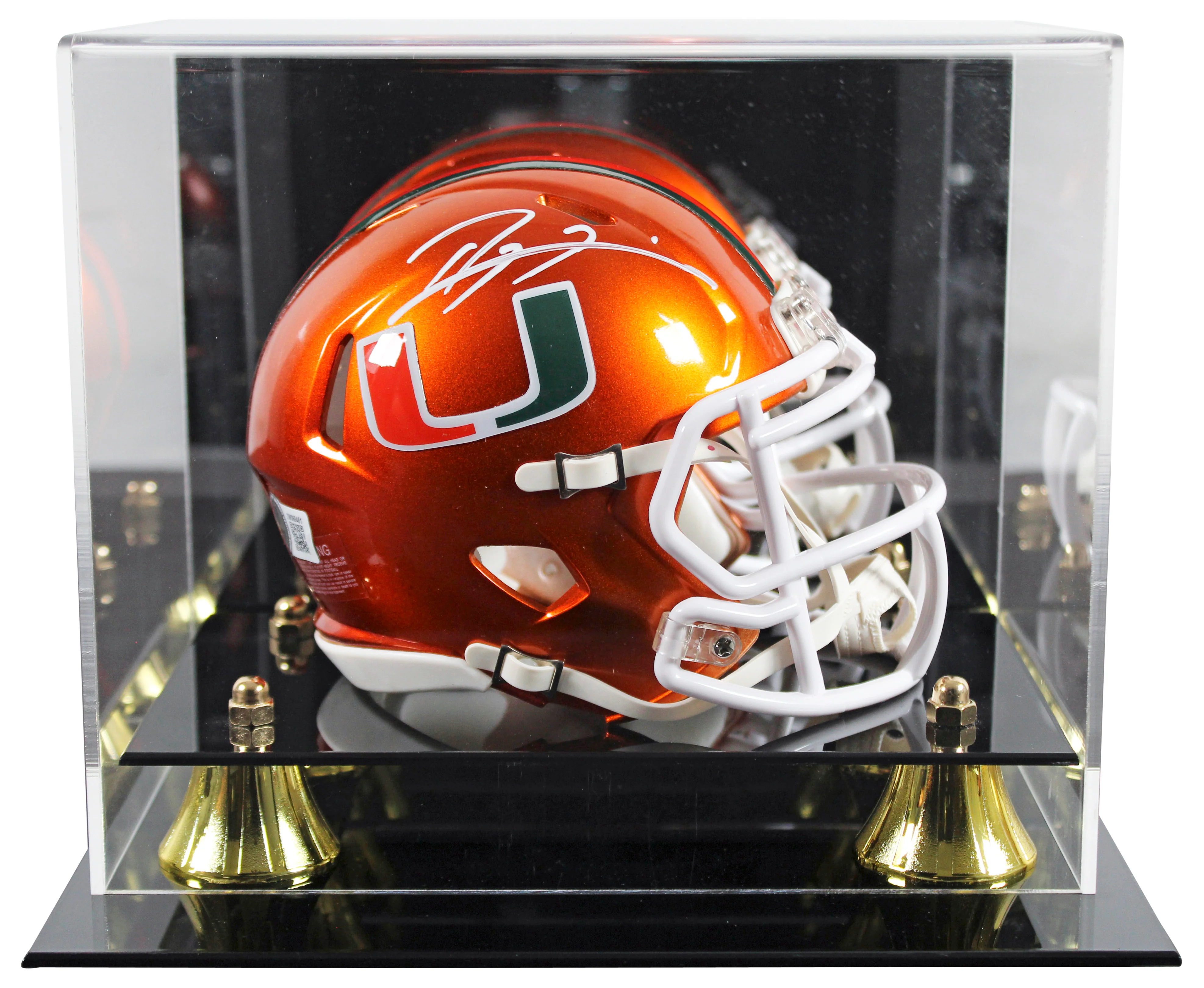 Miami Ray Lewis Authentic Signed Flash Speed Mini Helmet W/ Case BAS Witnessed - Image 2