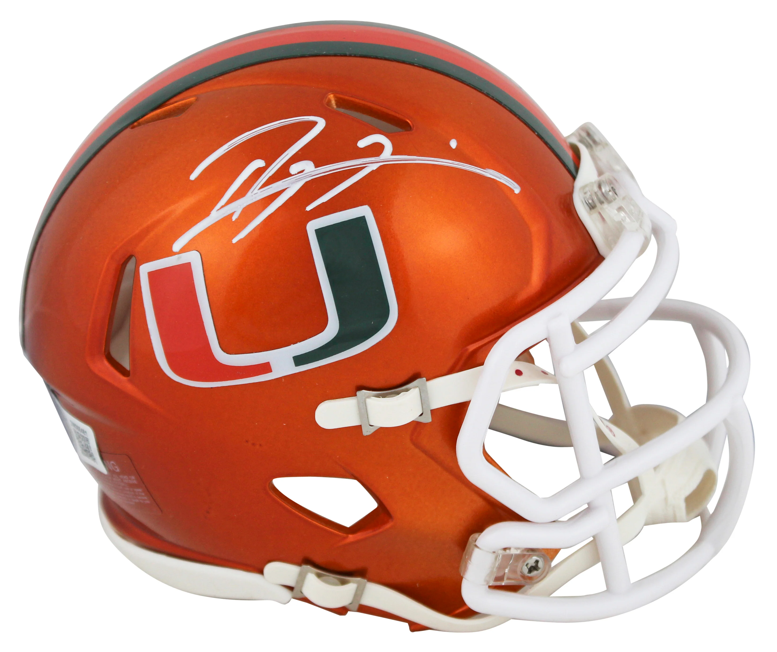 Miami Ray Lewis Authentic Signed Flash Speed Mini Helmet W/ Case BAS Witnessed - Image 3