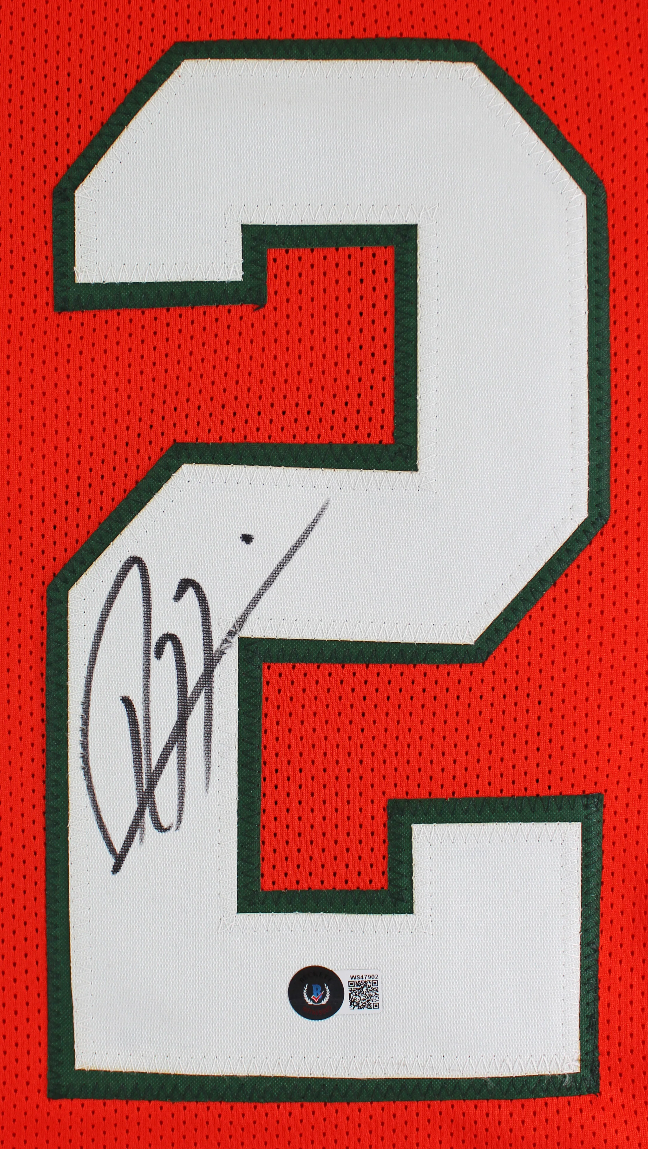Miami Ray Lewis Authentic Signed Orange Jersey Autographed BAS Witnessed - Image 3