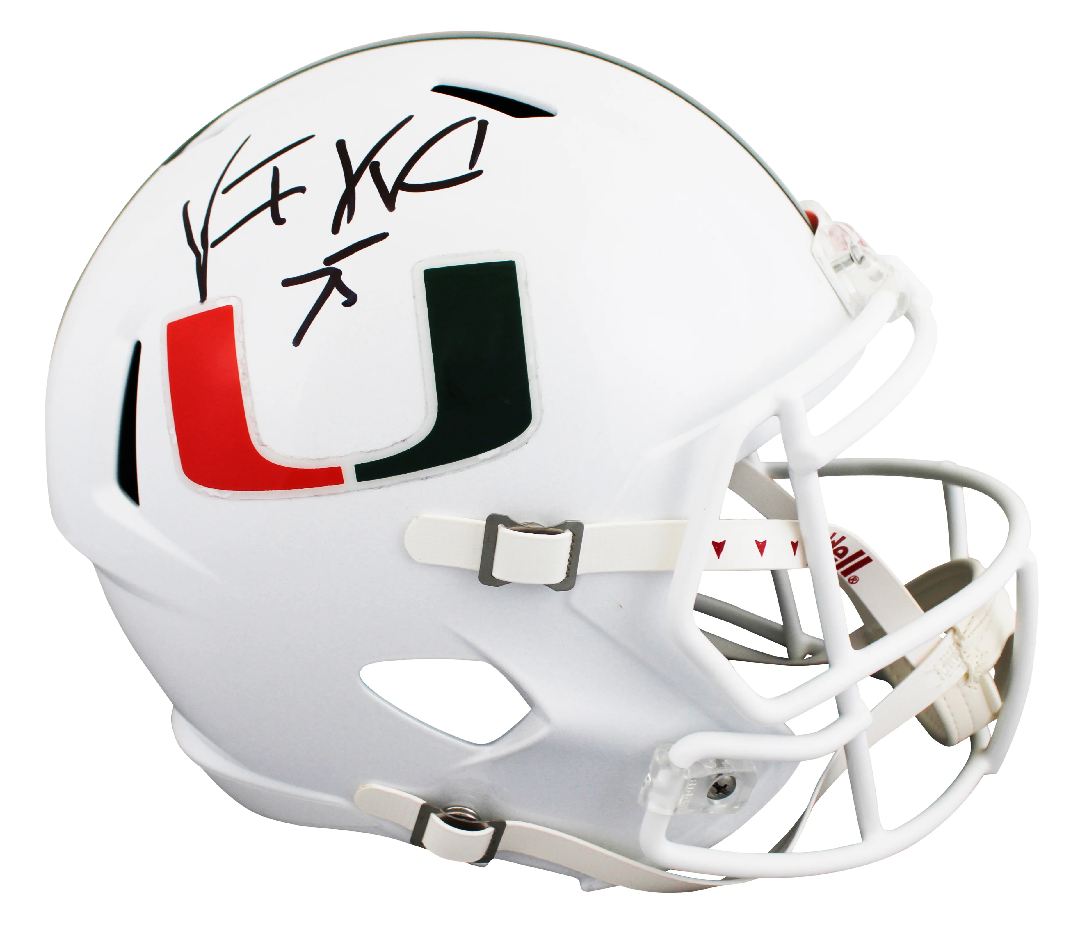 Miami Vince Wilfork Authentic Signed Full Size Speed Rep Helmet BAS Witnessed - Image 2