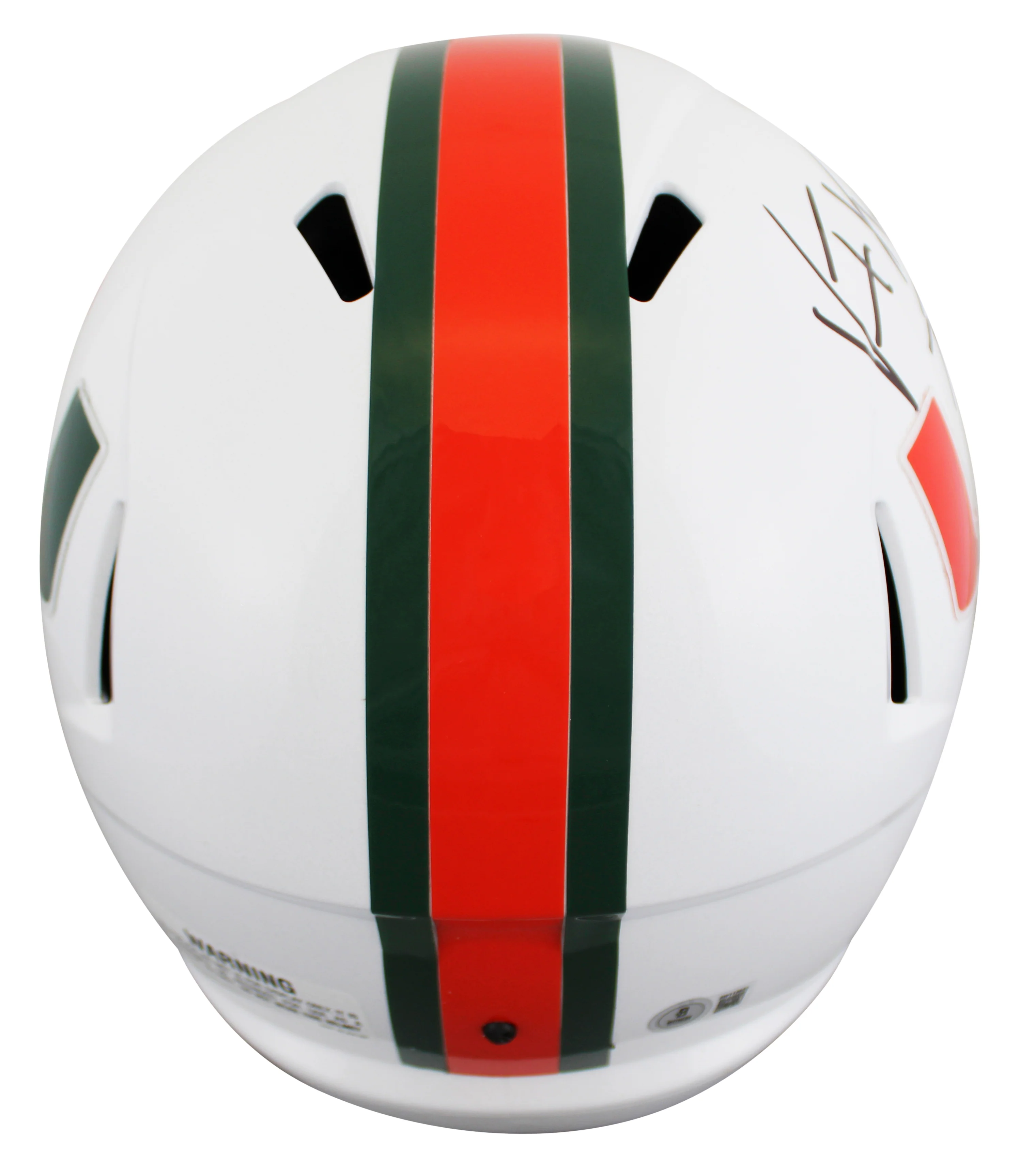 Miami Vince Wilfork Signed Full Size Speed Rep Helmet W/ Case BAS Witnessed - Image 4