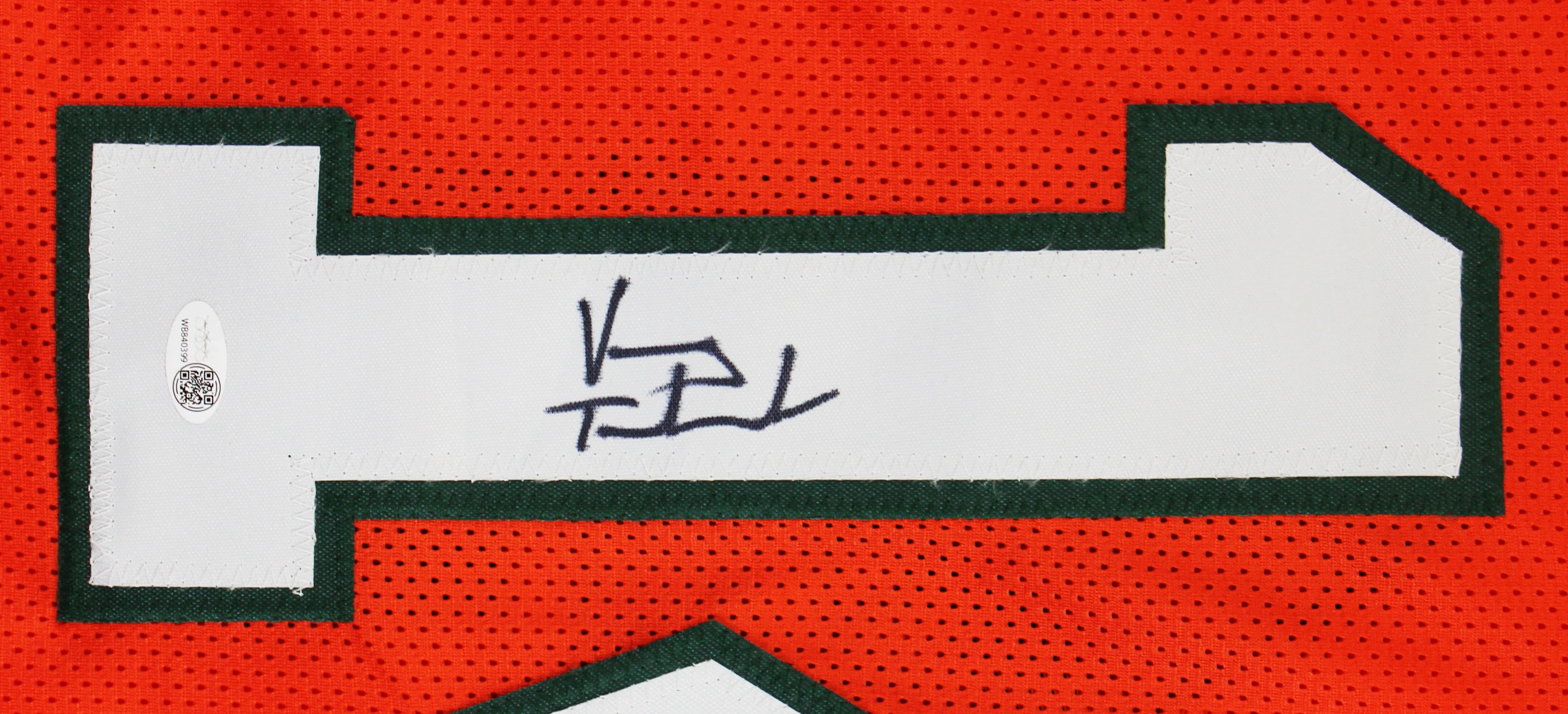 Miami Vinny Testaverde Authentic Signed Orange Pro Style Jersey JSA Witness - Image 3